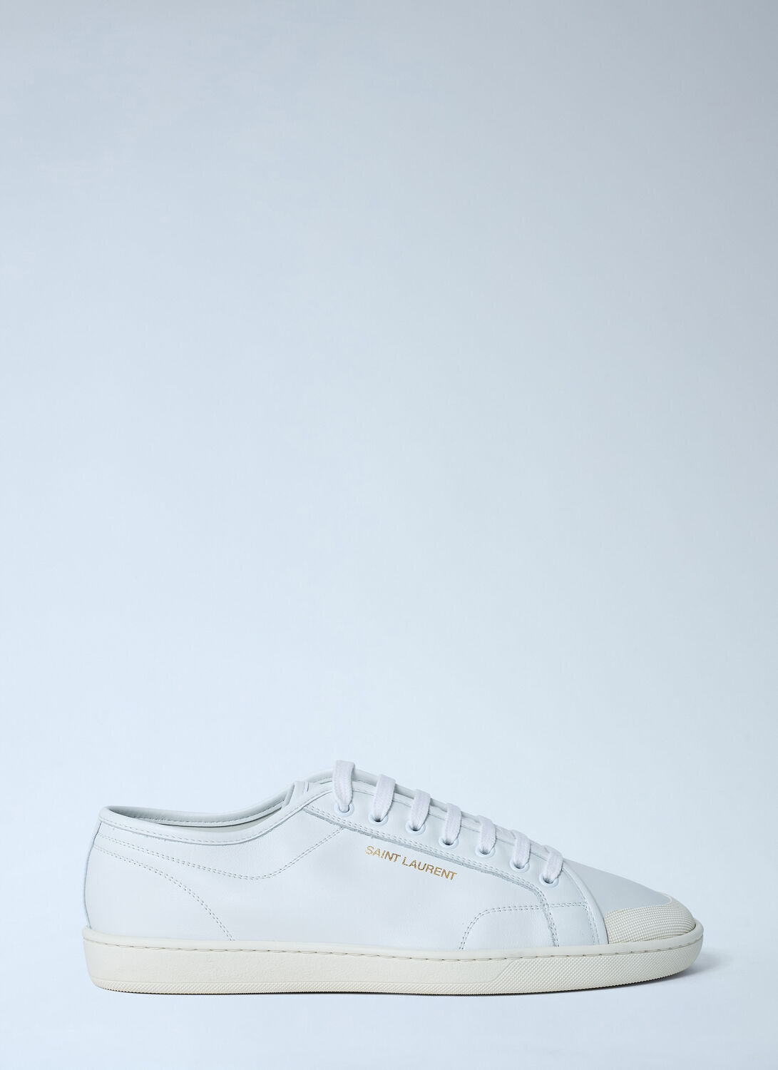 Saint Laurent Gym Low Logo-print Leather Sneakers In White