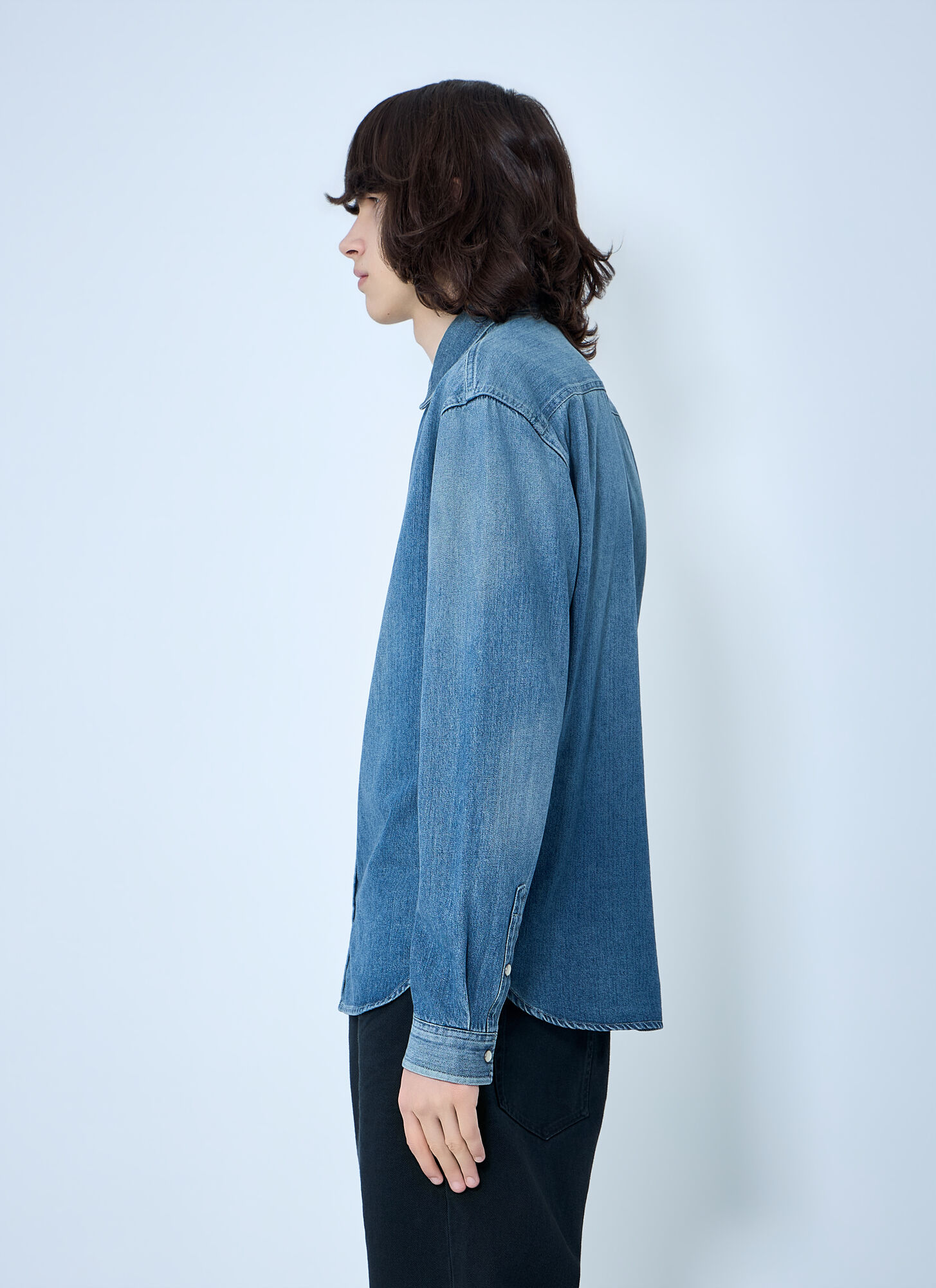  Saint Laurent Saint Laurent Cassandre Denim Shirt - Mann Hemden Blue L 