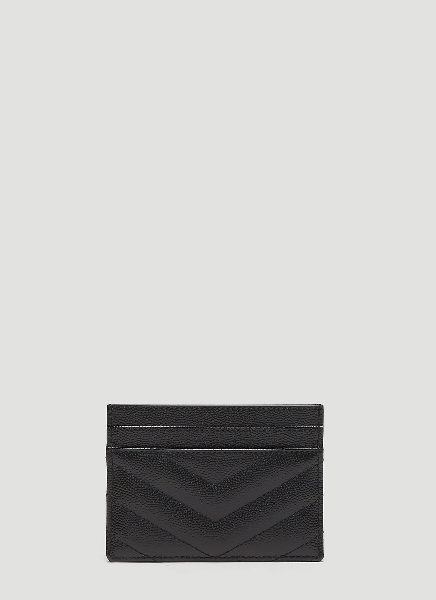  Saint Laurent Saint Laurent Monogram Grain De Poudre Matelassé Card Case - Woman Wallets & Cardholders Black One Size 