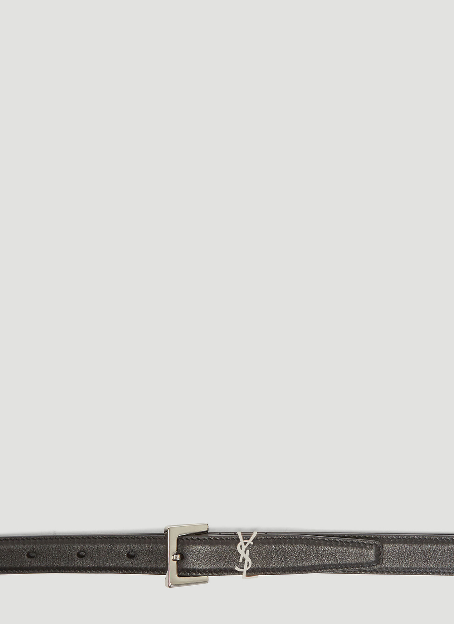 Saint Laurent Cassandre Thin Belt - Woman Belts Black 100