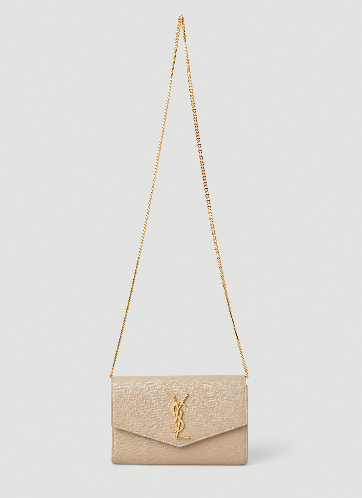 Saint Laurent Uptown Chain Shoulder Bag - Woman Shoulder Bags Beige One Size