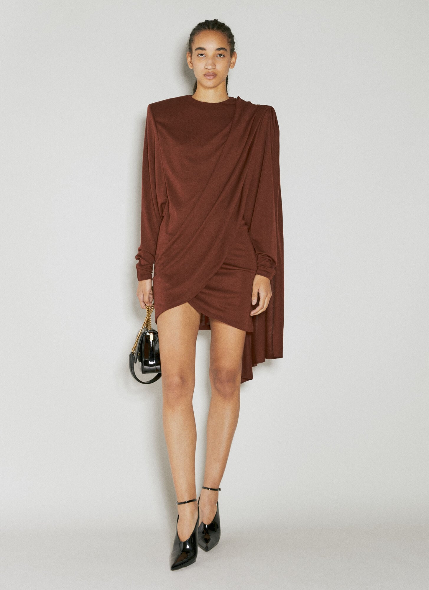  Saint Laurent Saint Laurent Draped Wool Dress - Frau Kleider Red Fr - 36 