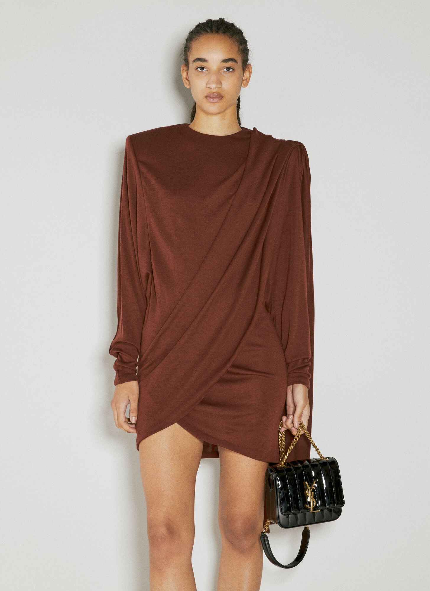  Saint Laurent Saint Laurent Draped Wool Dress - Frau Kleider Red Fr - 36 