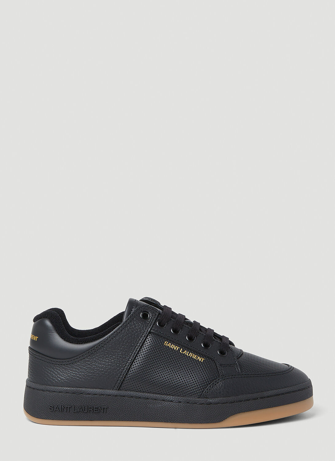Saint Laurent 20mm Sl61 Low Top Leather Sneakers In Noir