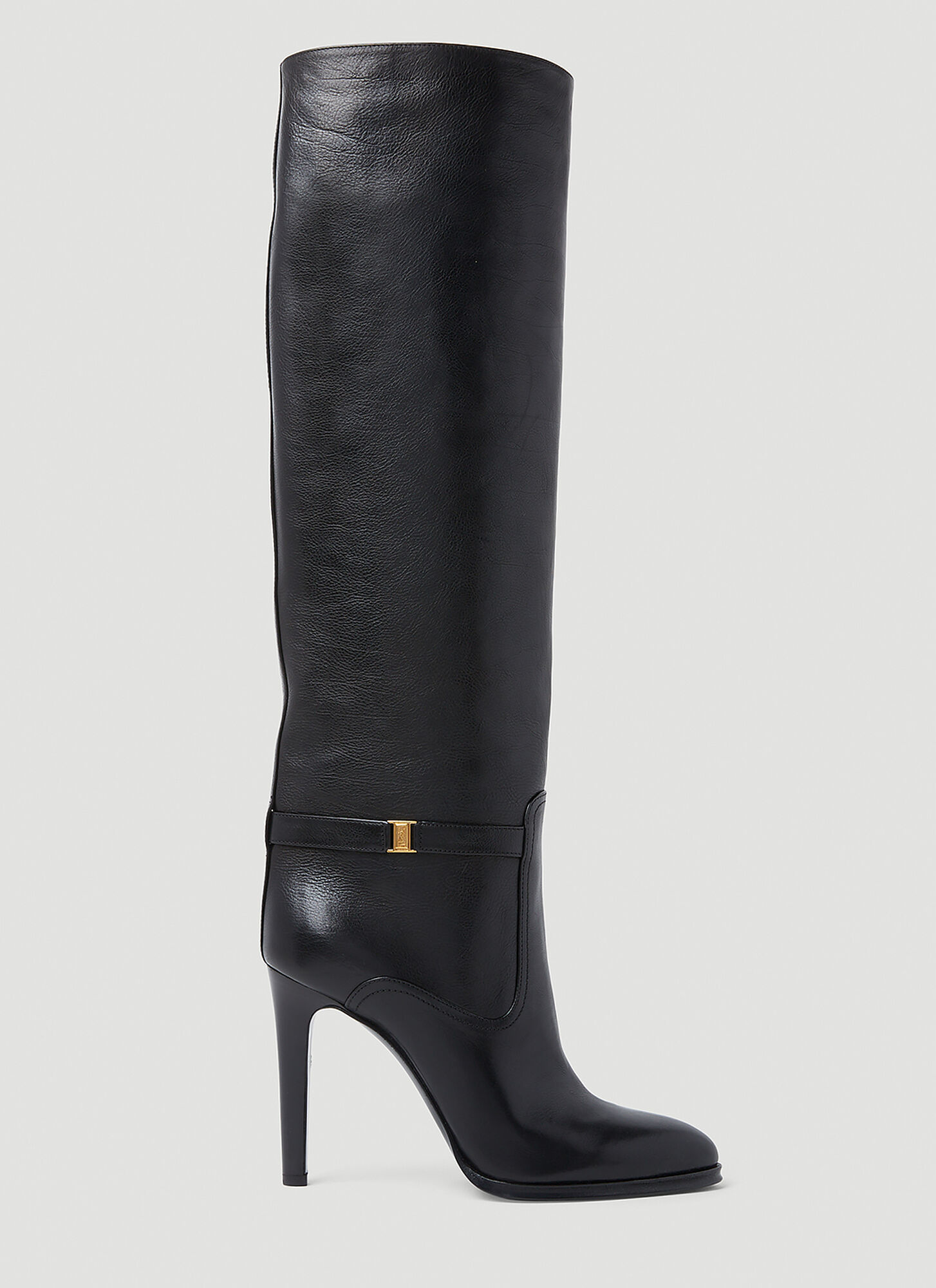Saint Laurent 110mm Diane Signature Leather Boots In Black