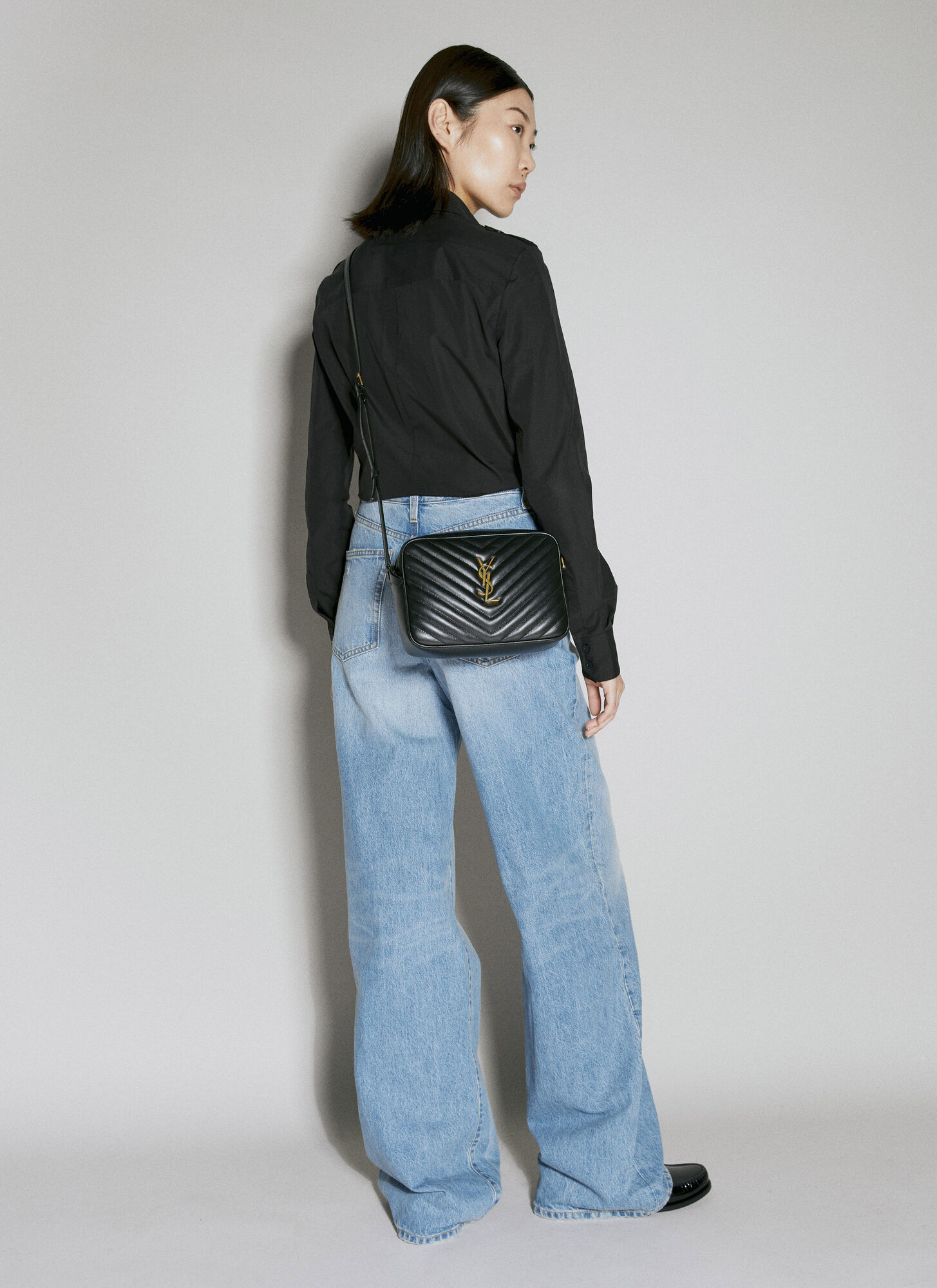 Saint Laurent Lou Leather Camera Bag In Black ModeSens