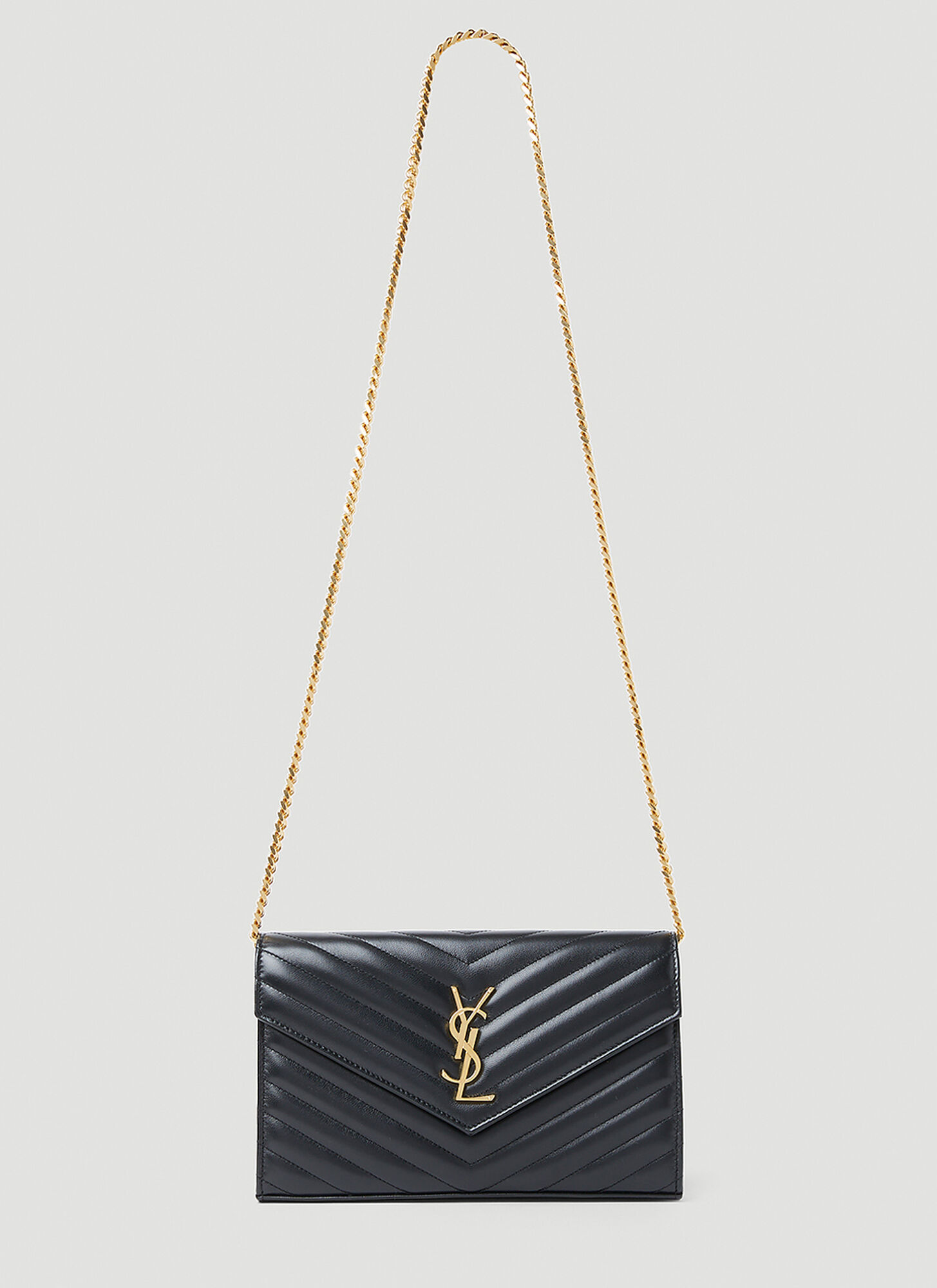 Saint Laurent Cassandre Matelass Chain Wallet - Woman Shoulder Bags Black One Size