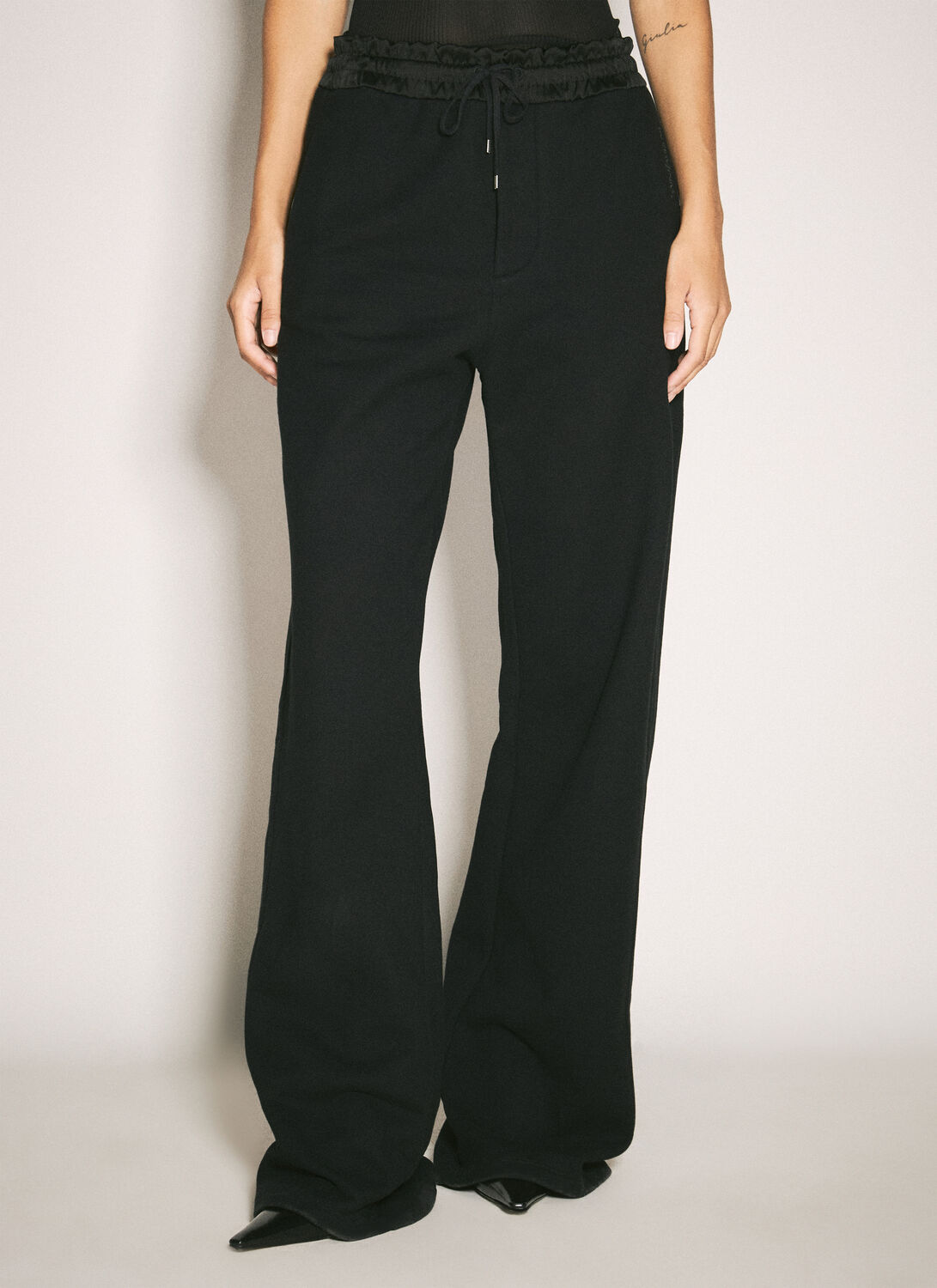 Saint Laurent Black Stretch Chenille Joggers In Black