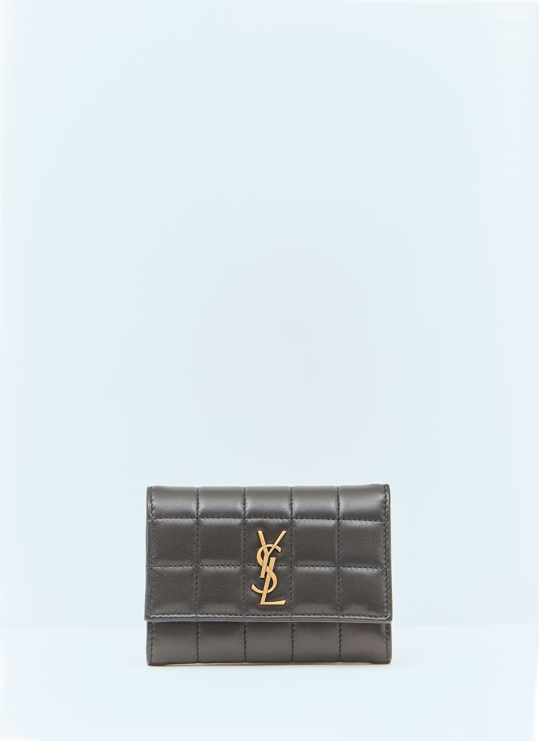 Saint Laurent Cassandre Matelassé Carré Bi-fold Wallet In Black