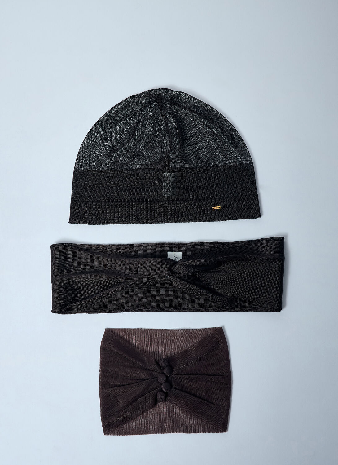 Saint Laurent Women Hat And Scarf Set In Brown