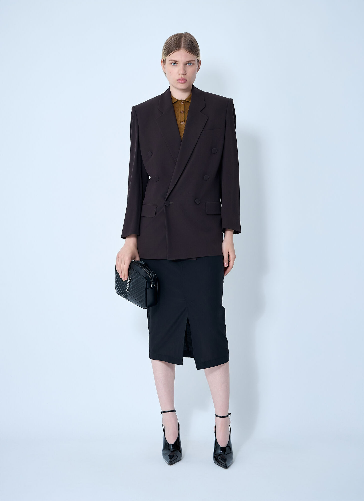  Saint Laurent Saint Laurent Silk Blazer - Frau Blazers Brown Fr - 34 