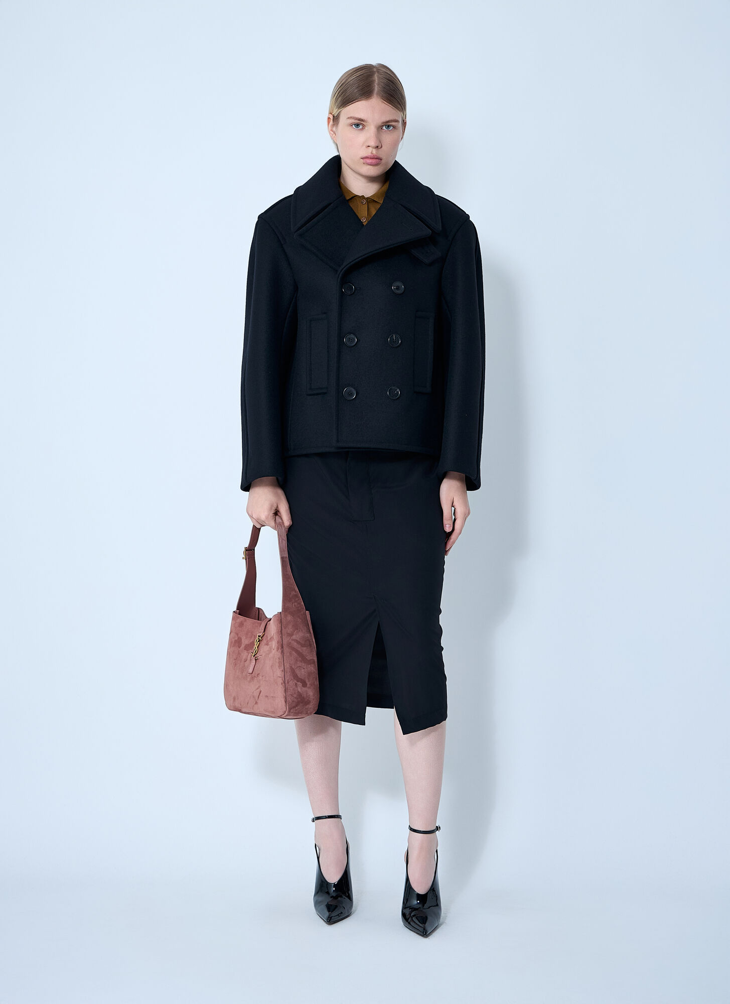 Saint Laurent Saint Laurent Wool Coat - Frau Mäntel Black 1 