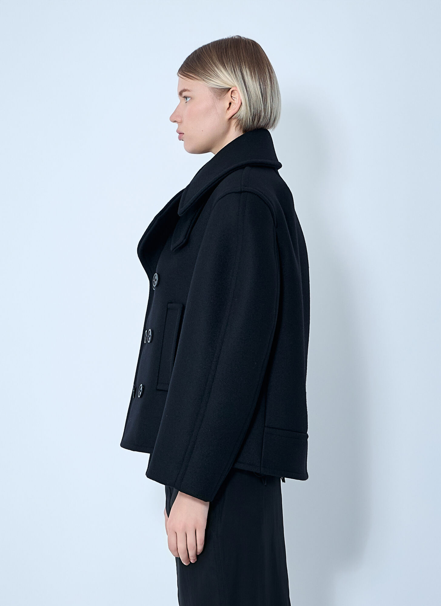  Saint Laurent Saint Laurent Wool Coat - Frau Mäntel Black 1 