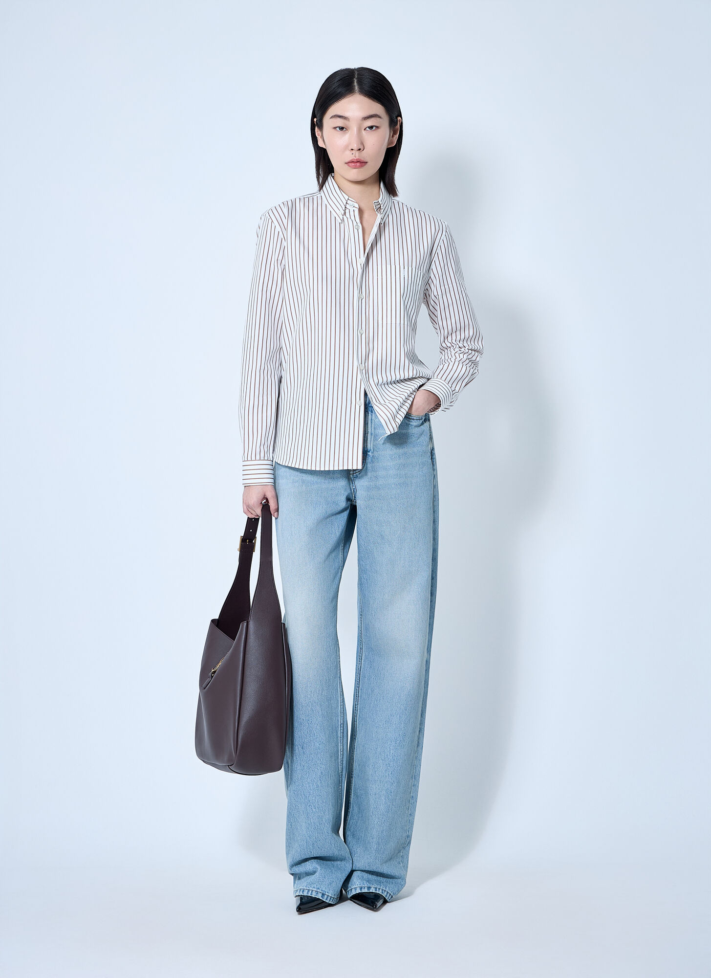  Saint Laurent Saint Laurent Cassandre Shirt - Frau Hemden Beige Fr - 34 