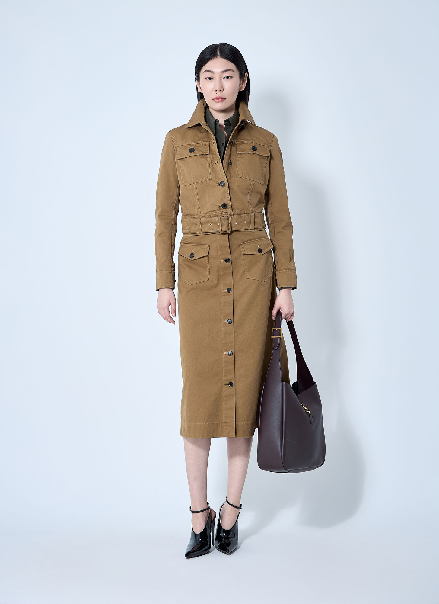  Saint Laurent Saint Laurent Cotton Serge Crop Jacket - Frau Jacken Brown Fr - 40 