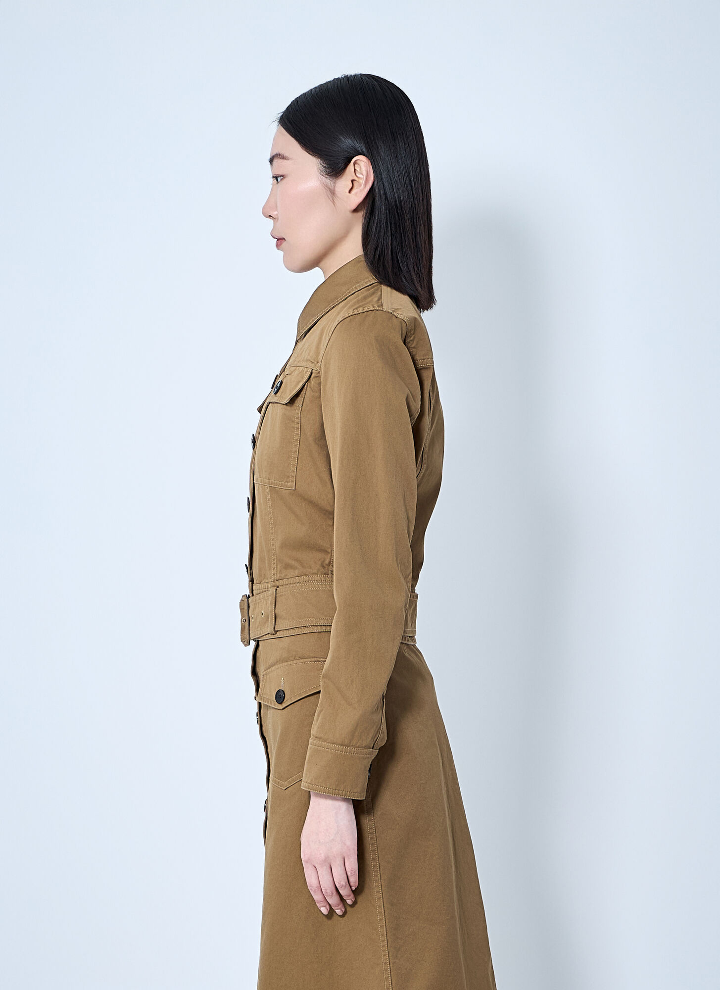  Saint Laurent Saint Laurent Cotton Serge Crop Jacket - Frau Jacken Brown Fr - 40 