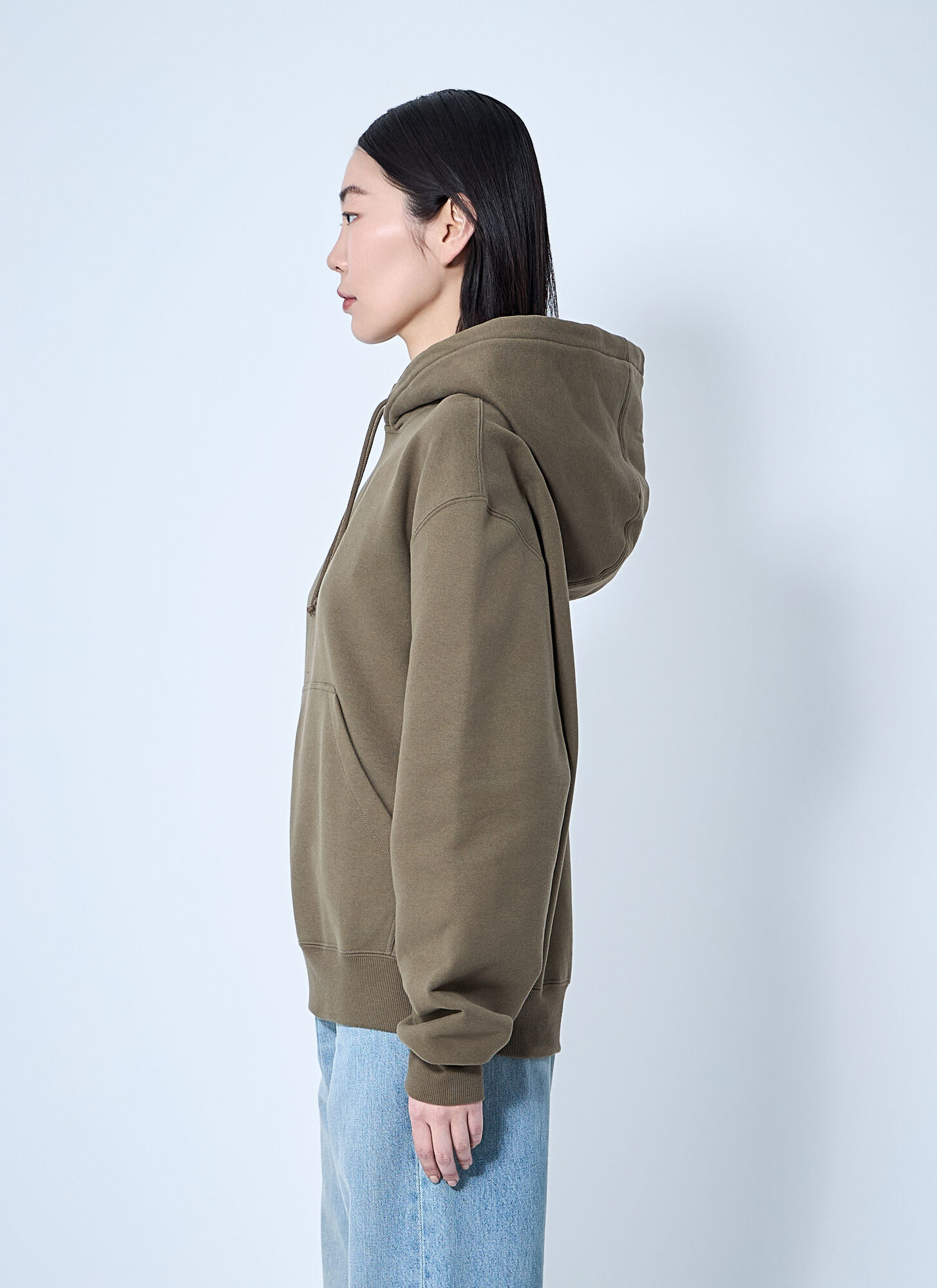  Saint Laurent Saint Laurent Hooded Logo Motif Sweatshirt - Frau Sweatshirts Beige M 