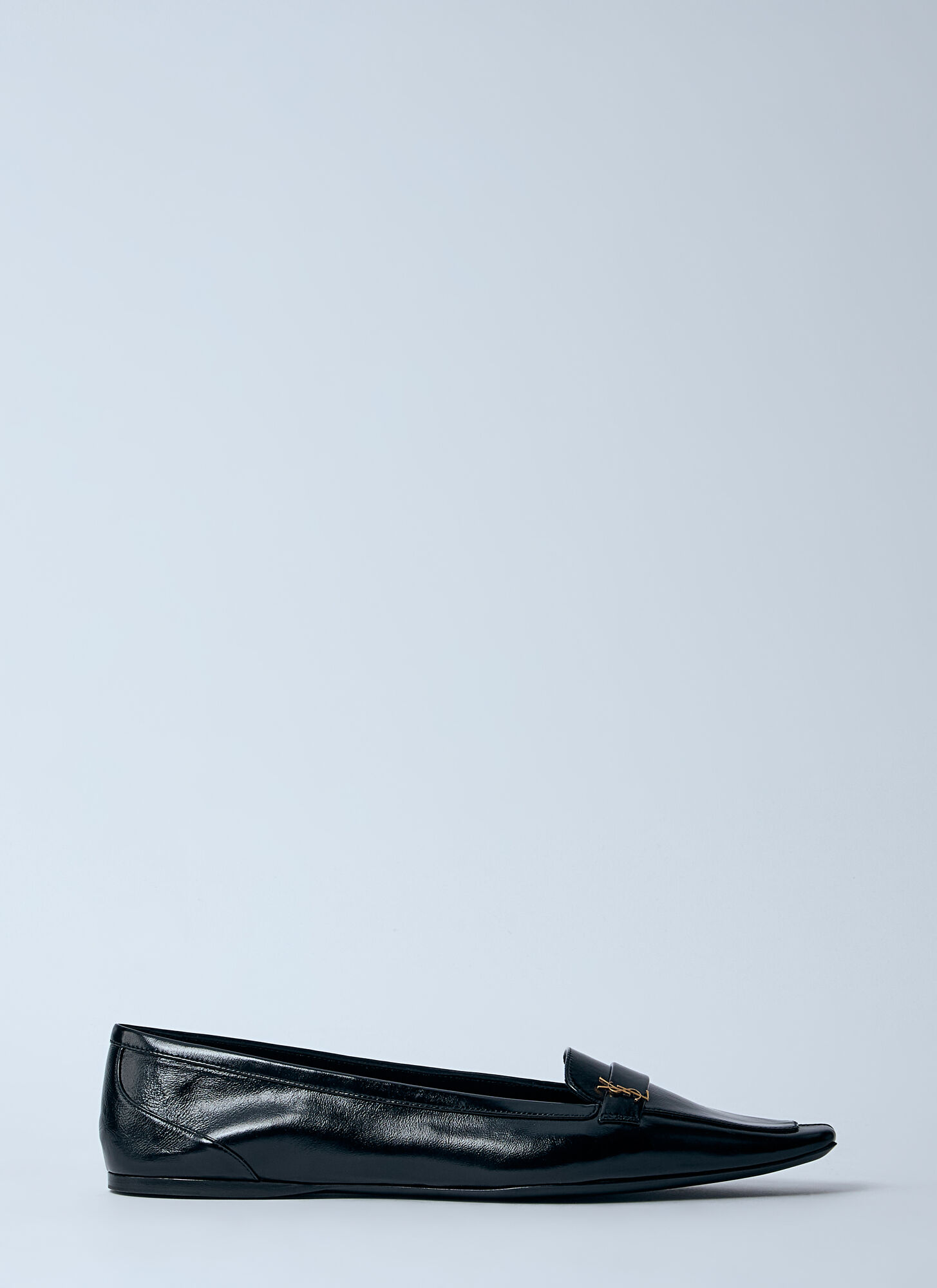 Saint Laurent Poppy Leather Ballet Flats In Black