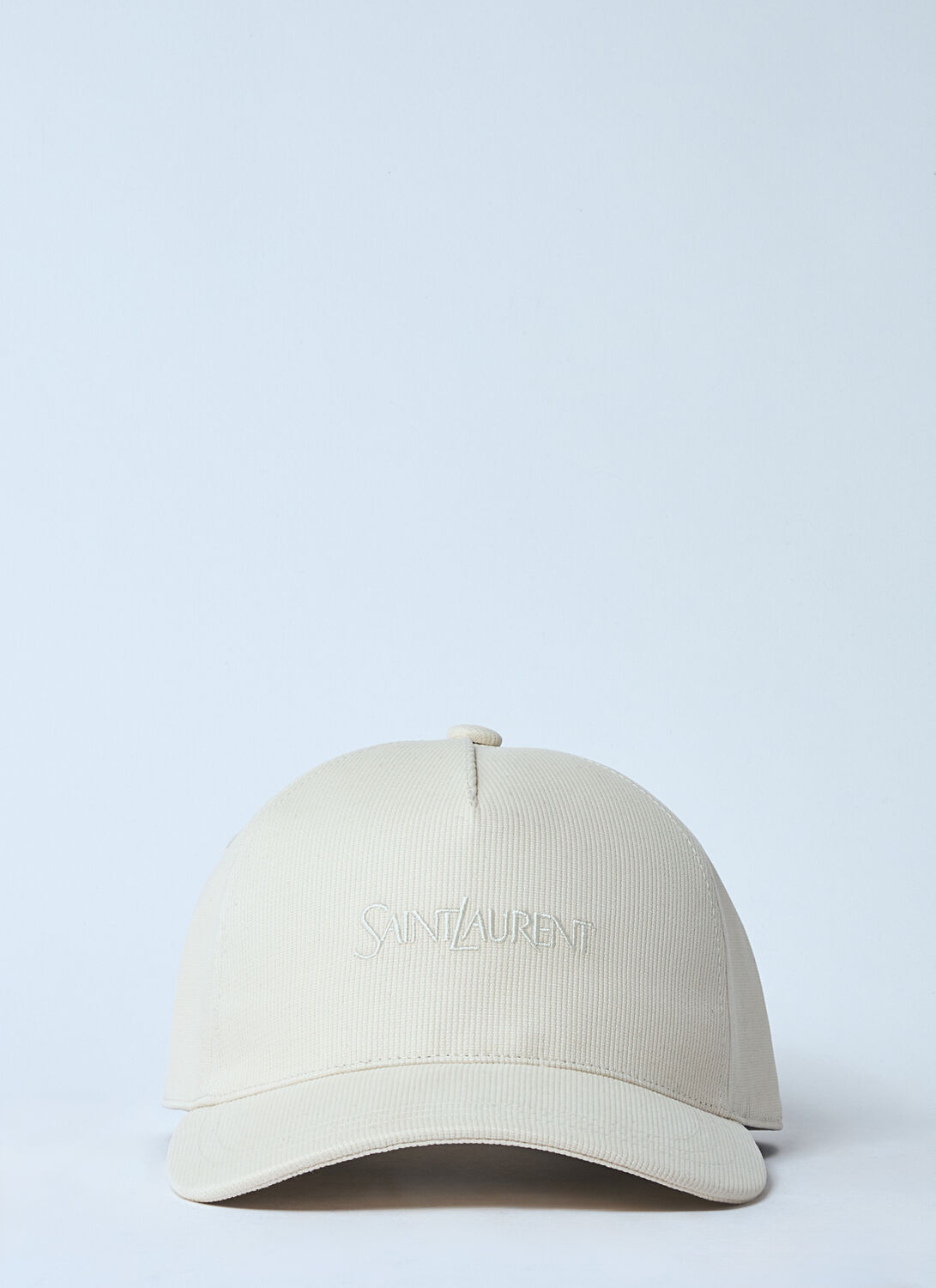 Saint Laurent Women Logo Embroidery Baseball Cap In Beige