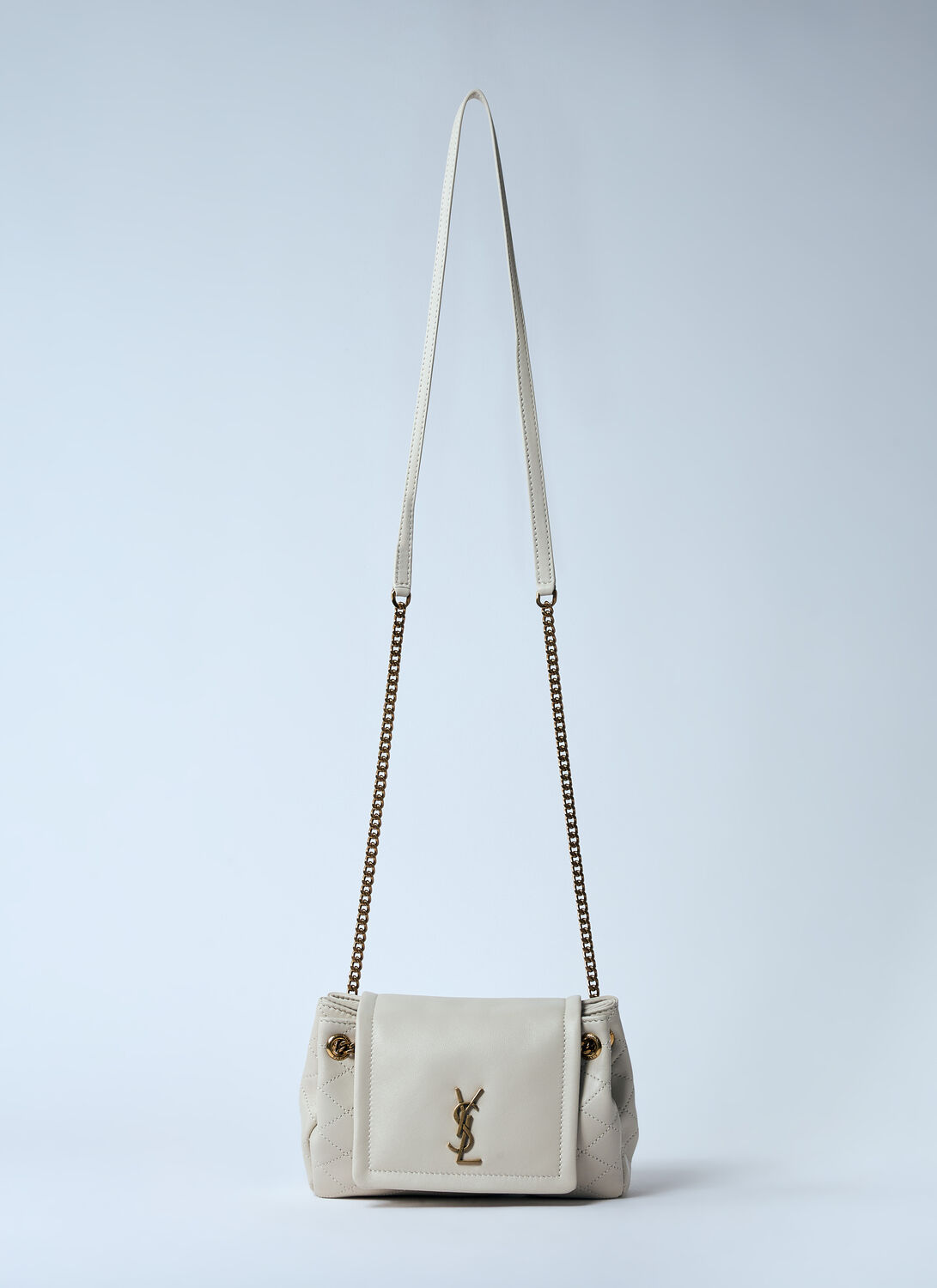 Saint Laurent Mini Nolita Crossbody Bag - Woman Shoulder Bags Cream One Size