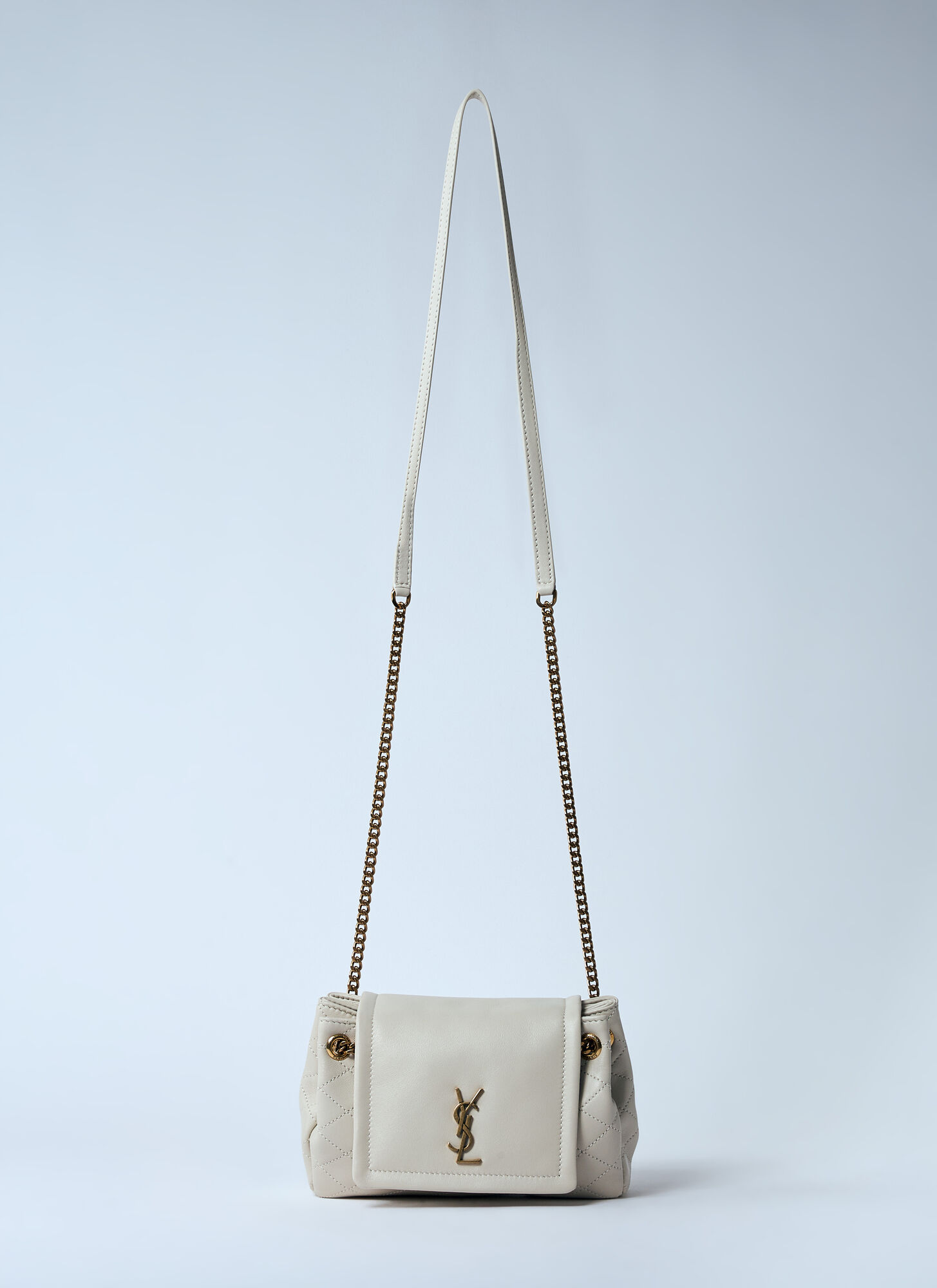 Saint Laurent Mini Nolita Crossbody Bag - Woman Shoulder Bags Cream One Size