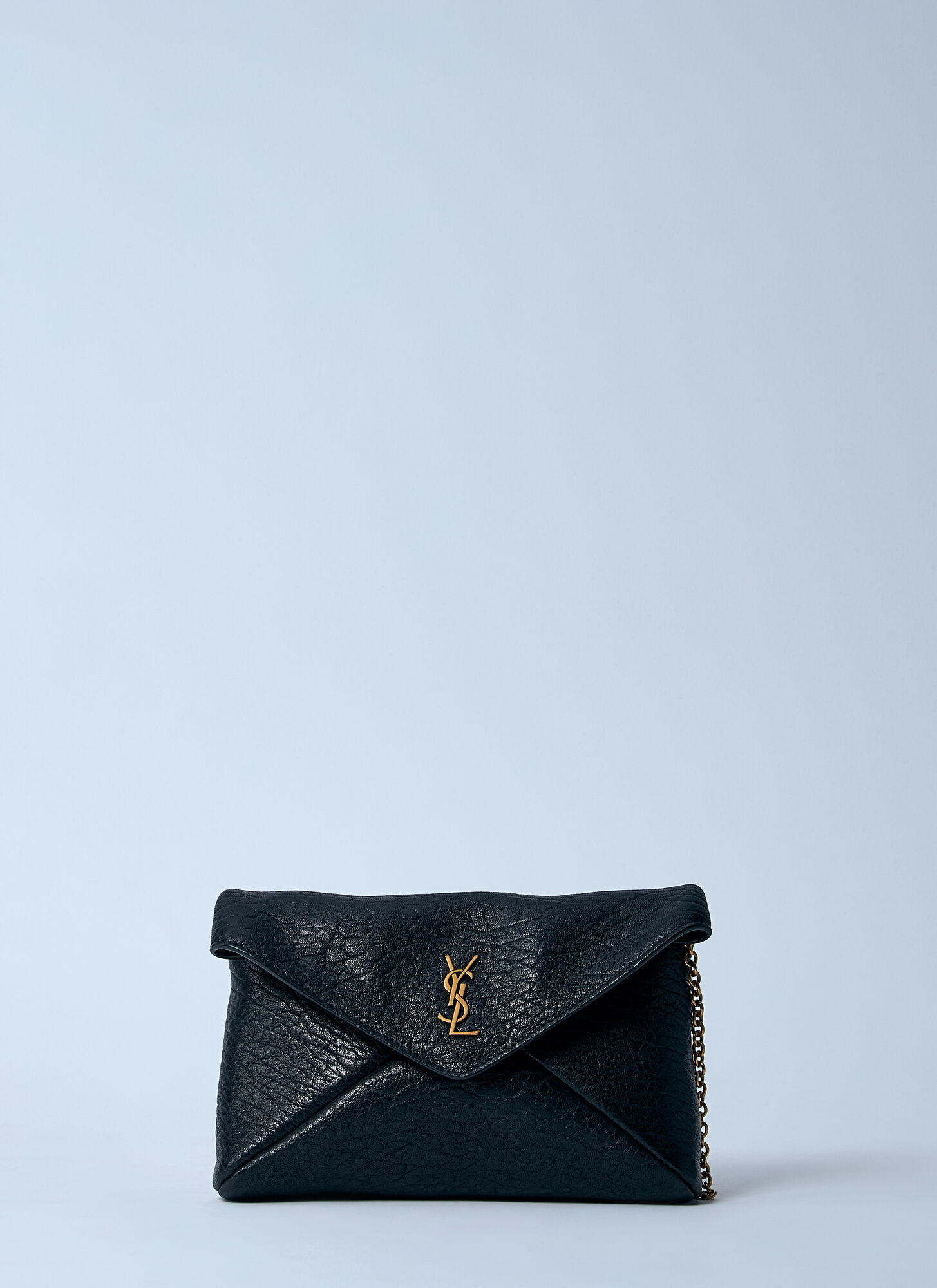 Saint Laurent Cassandre Chain Wallet In Black