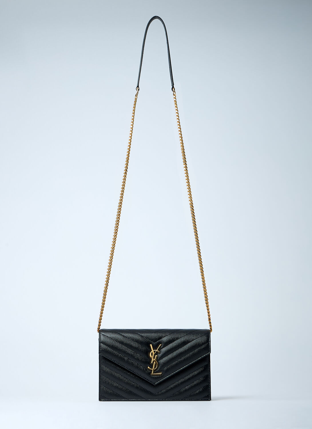 Saint Laurent Cassandre Envelope Chain Wallet Shoulder Bag - Woman Shoulder Bags Black One Size