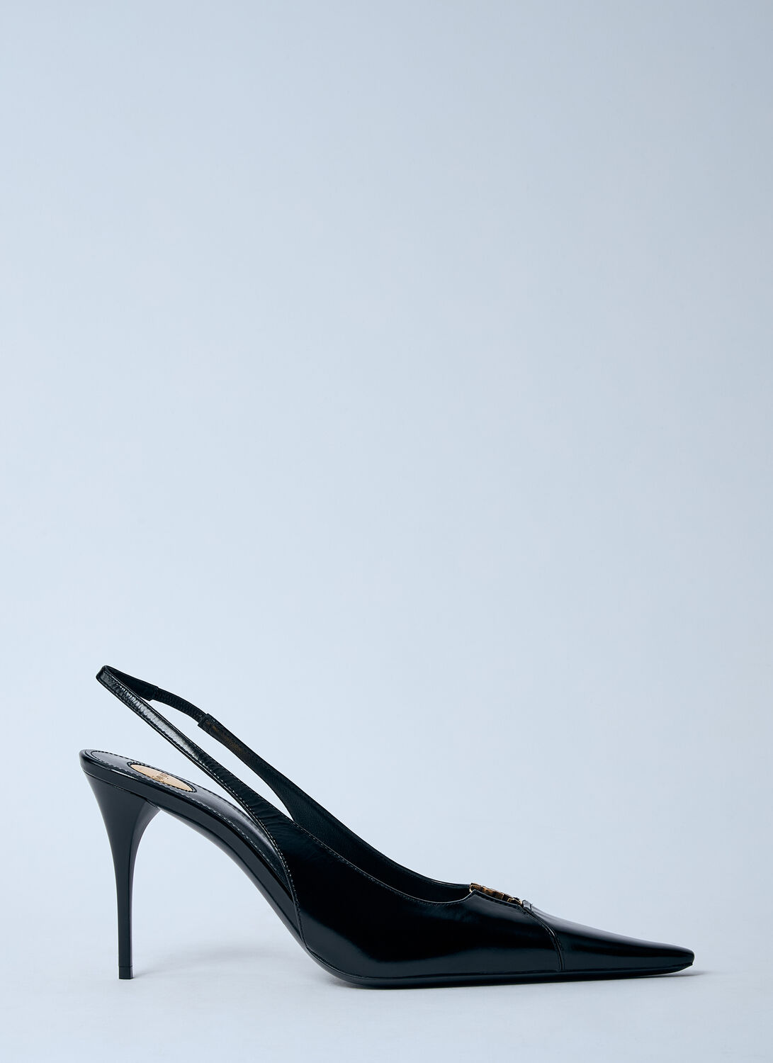 Saint Laurent Babylone Breteuil Slingback Pumps In Smooth Leather In Black