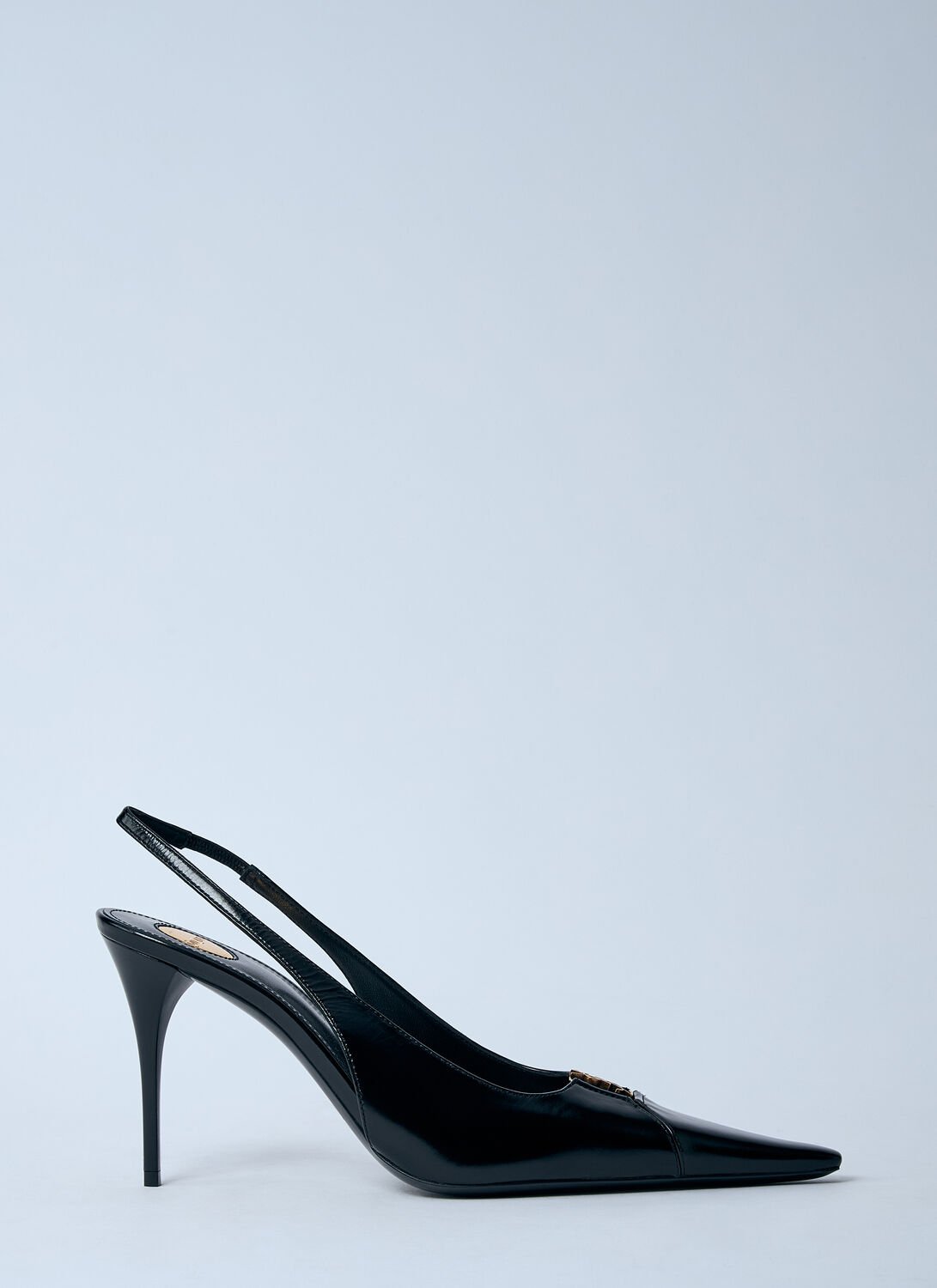 Saint Laurent Babylone Breteuil Slingback Pumps In Smooth Leather In Black