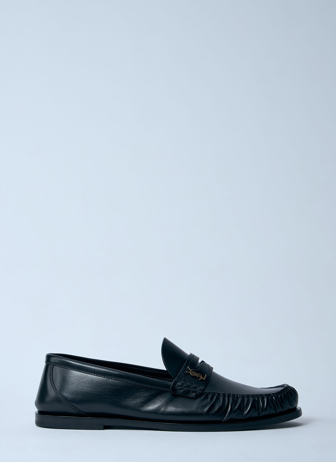 Saint Laurent Women Laurent Leather Loafers In Blue