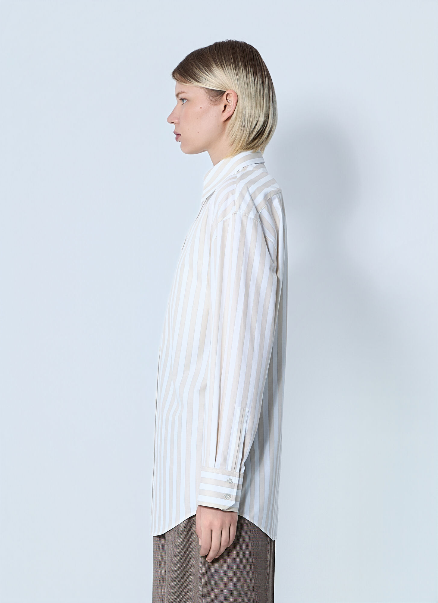  Saint Laurent Saint Laurent Striped Button-down Shirt - Frau Hemden Beige Fr - 38 