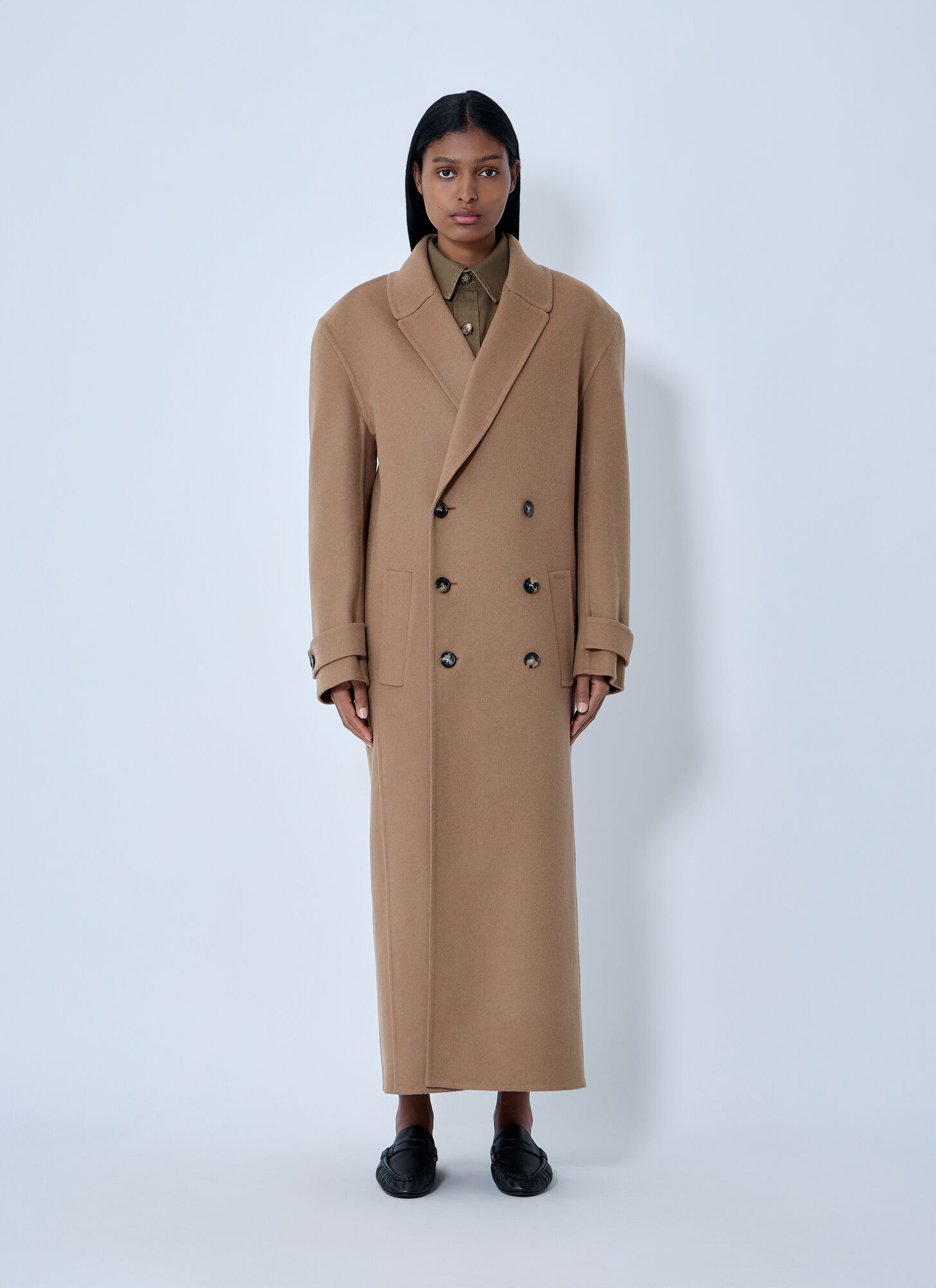 Saint Laurent Saint Laurent Brushed Cashmere-and-wool-blend Coat - Woman Coats Brown Fr - 36　サンローラン ブラッシュド カシミアとウールのブレンド コート - 女性コート ブ