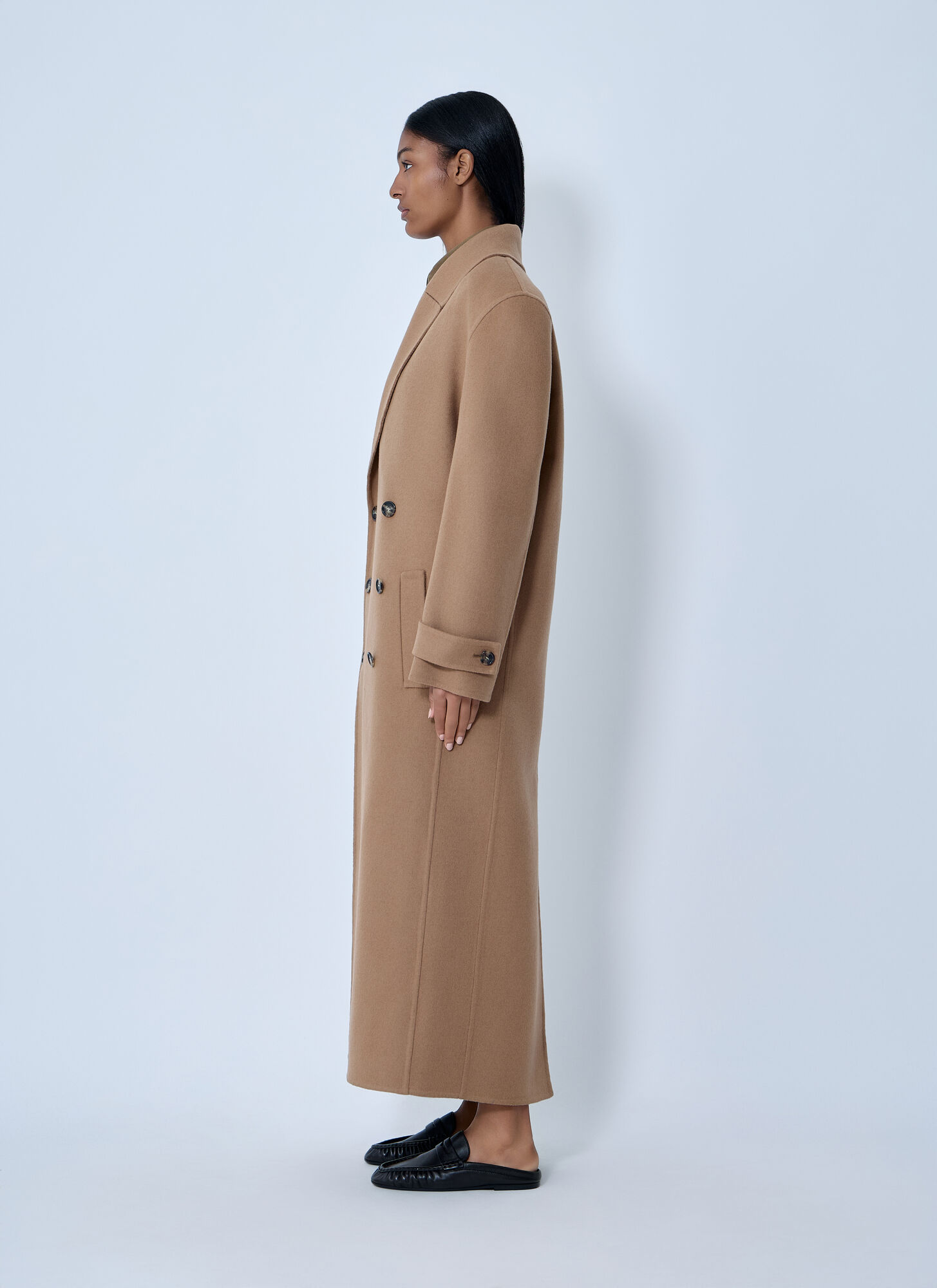  Saint Laurent Saint Laurent Brushed Cashmere-and-wool-blend Coat - Frau Mäntel Brown Fr - 36 