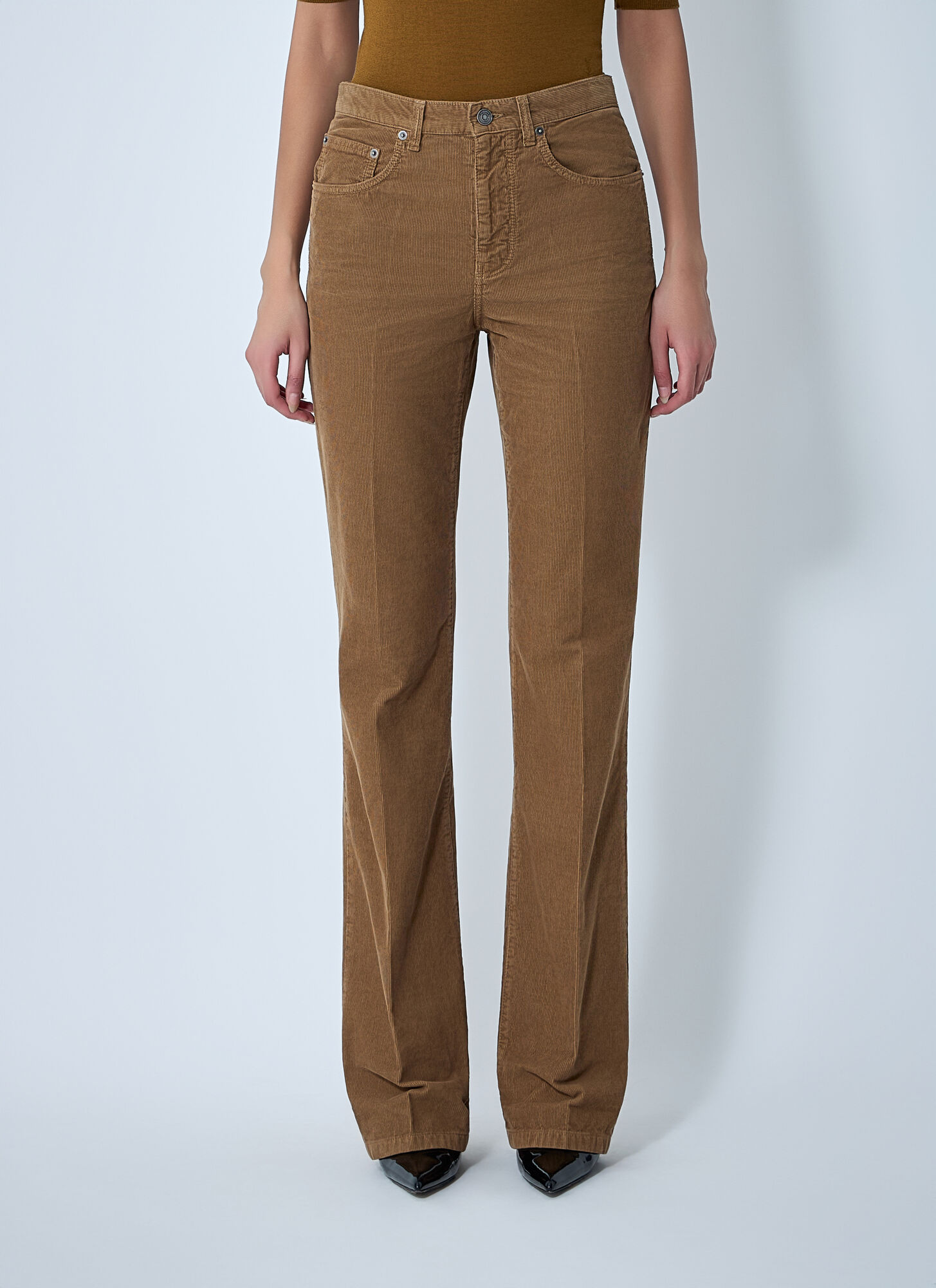 Saint Laurent Saint Laurent Clyde Corduroy Pants - Woman Pants Beige 29　サンローラン クライド コーデュロイ パンツ - ウィメンズ パンツ ベージュ 29