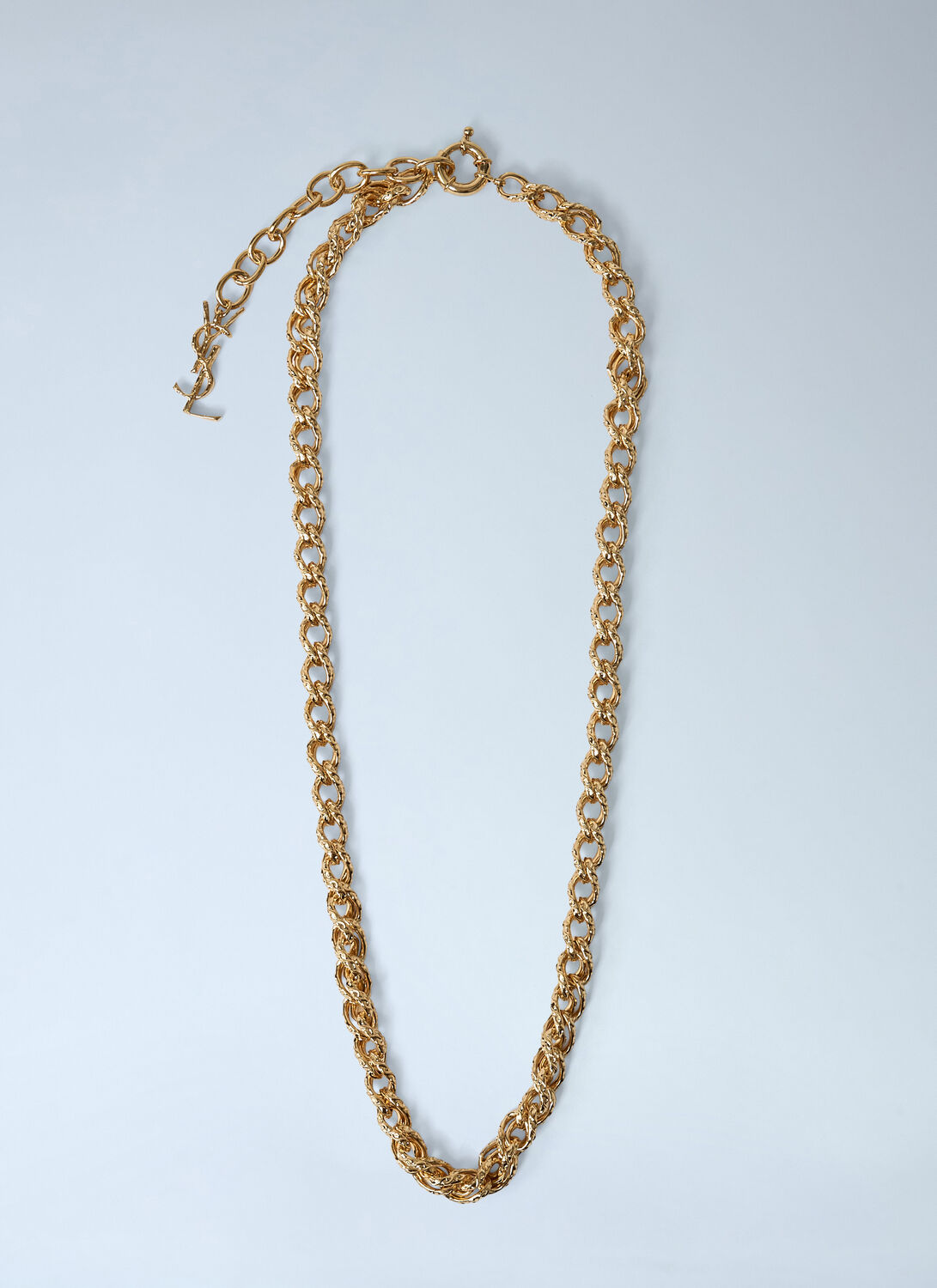 Saint Laurent Rope Chain Necklace In Neutral
