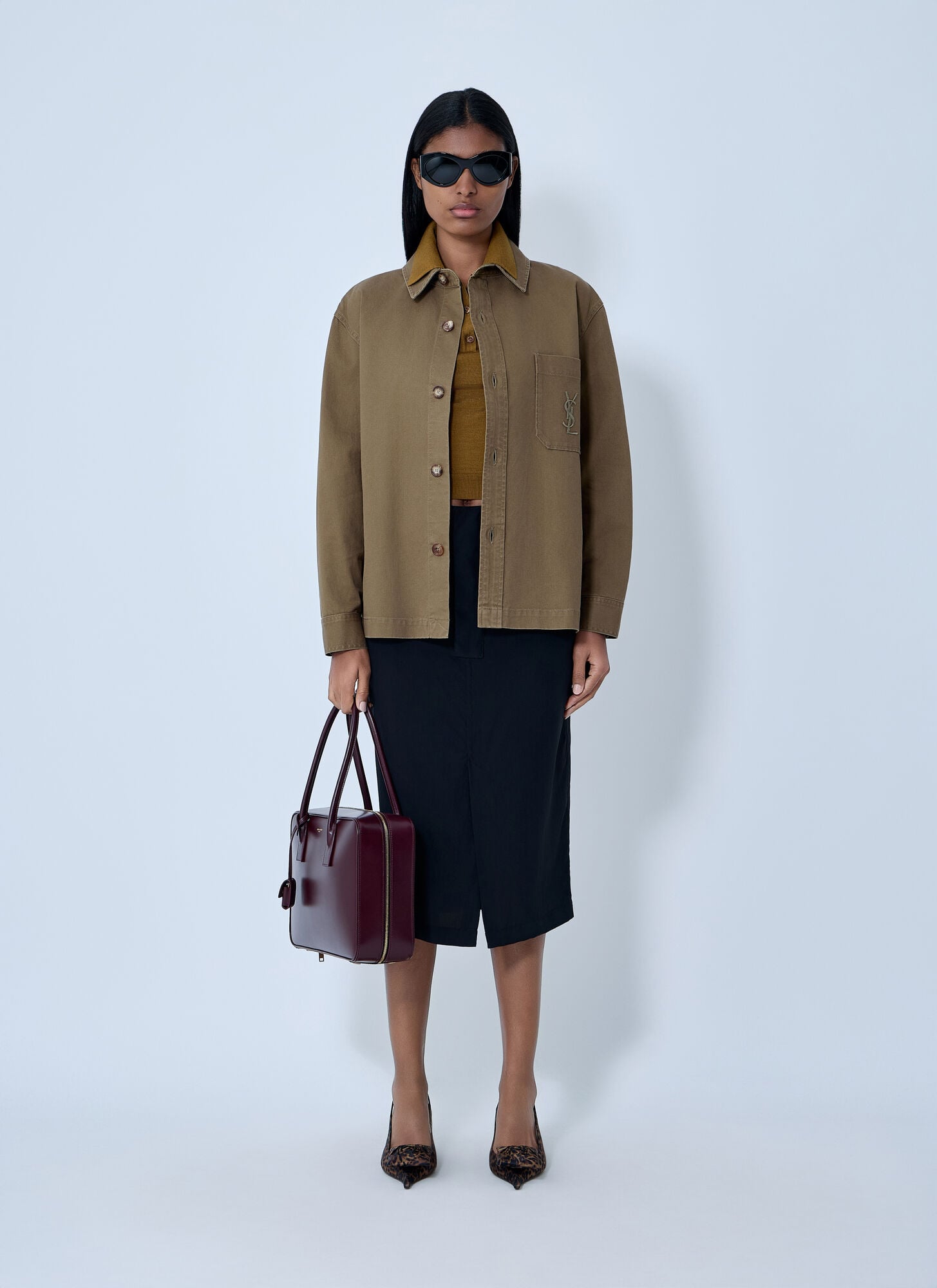  Saint Laurent Saint Laurent Cotton Shirt - Frau Hemden Brown S 
