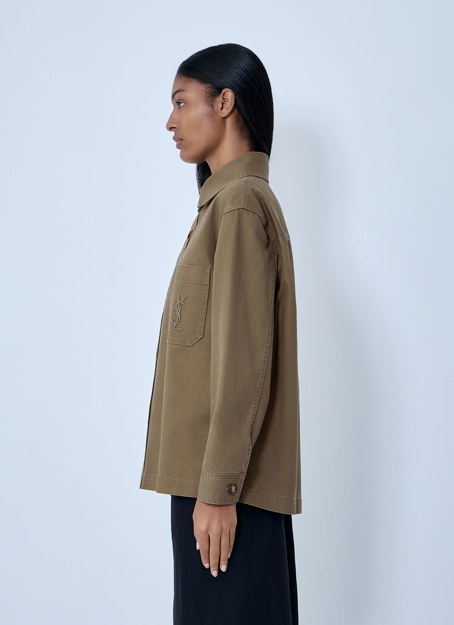  Saint Laurent Saint Laurent Cotton Shirt - Frau Hemden Brown S 