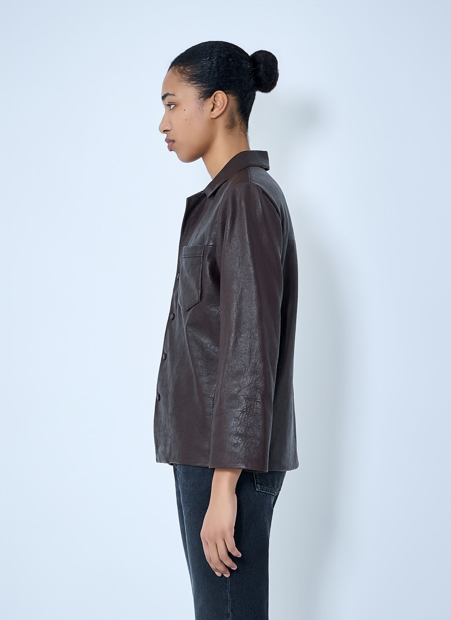  Saint Laurent Saint Laurent Leather Jacket - Frau Jacken Brown Fr - 36 