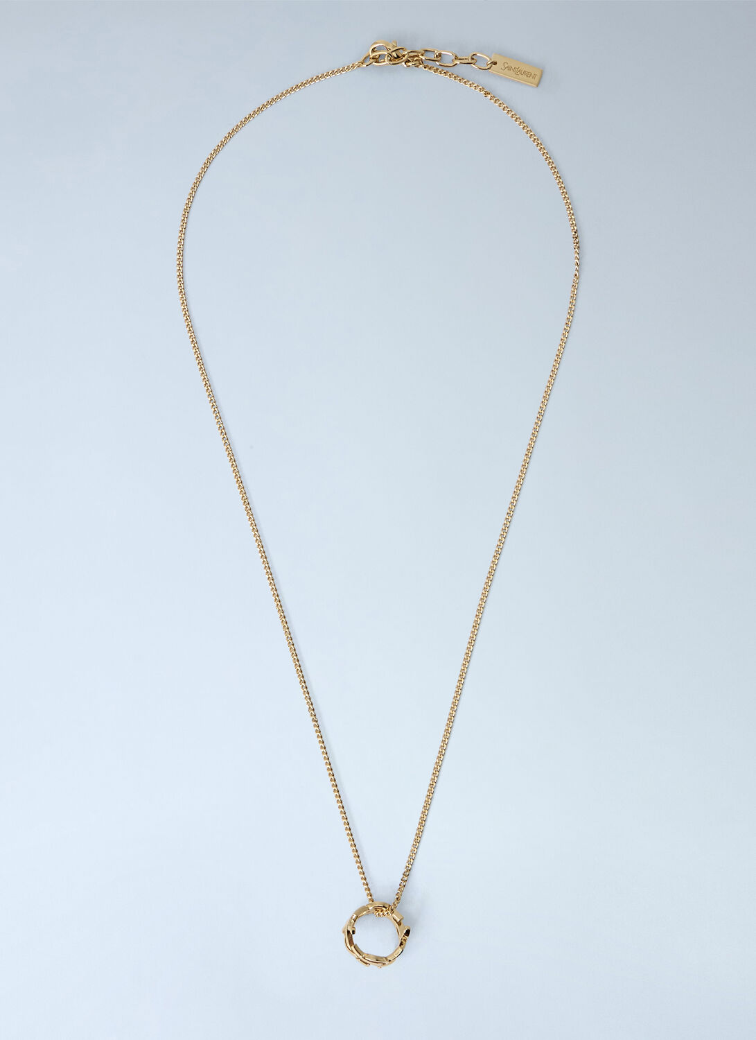 Saint Laurent Ysl Pendant Necklace In Gold