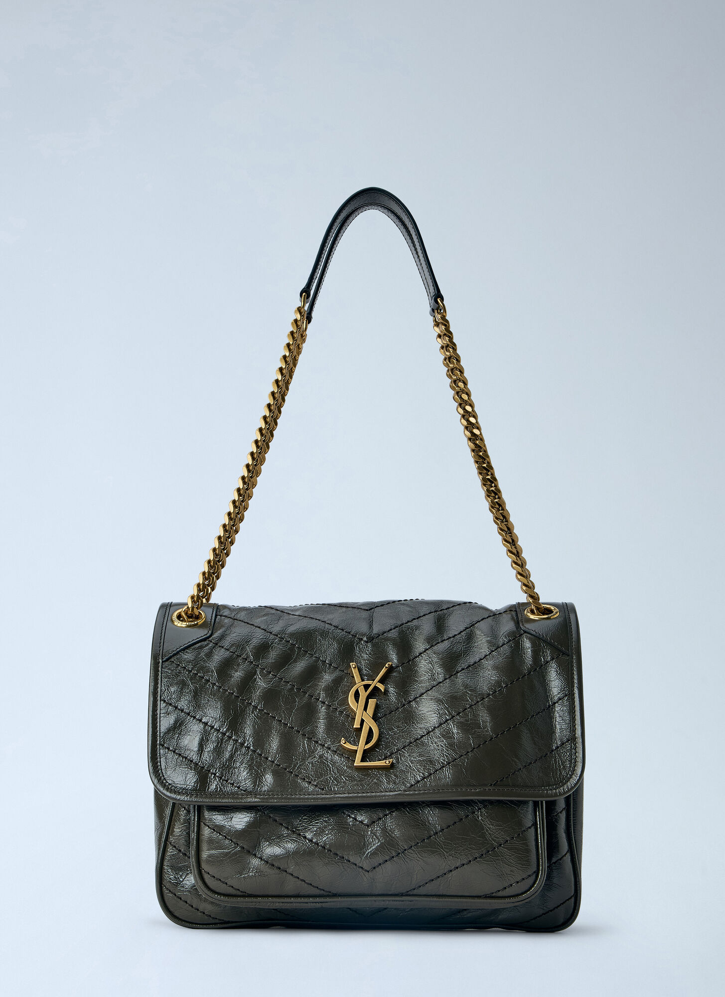 Saint Laurent Medium Niki Chain Shoulder Bag - Woman Shoulder Bags Dark Green One Size