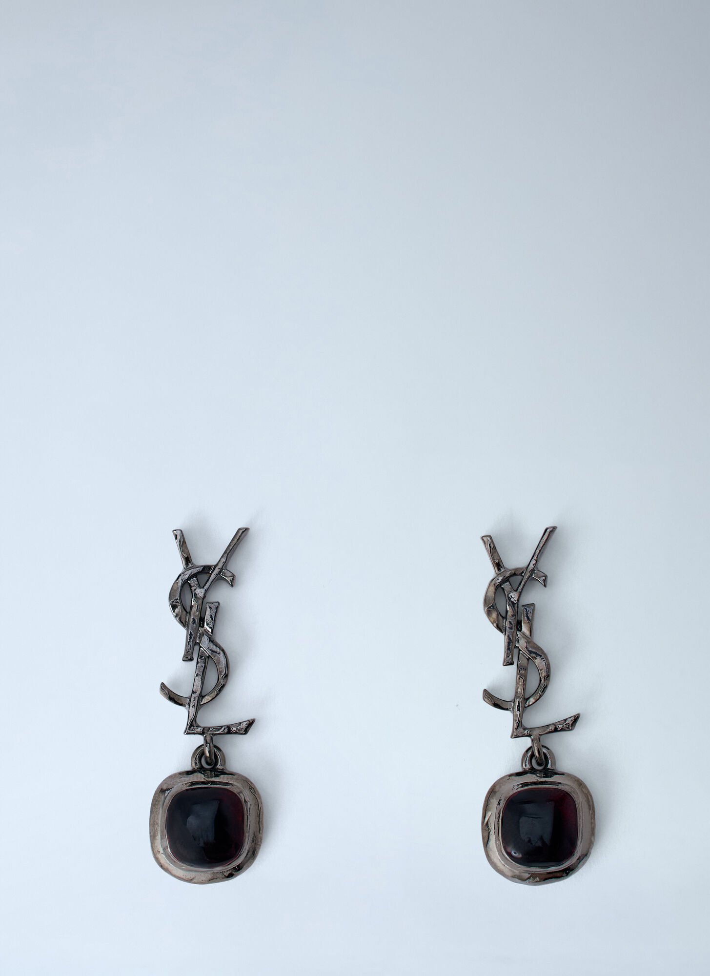Saint Laurent Mini Cabochon Earrings - Woman Jewellery Silver One Size　サンローラン ミニ カボション イヤリング - 女性 ジュエリー シルバー フリーサイズ Saint