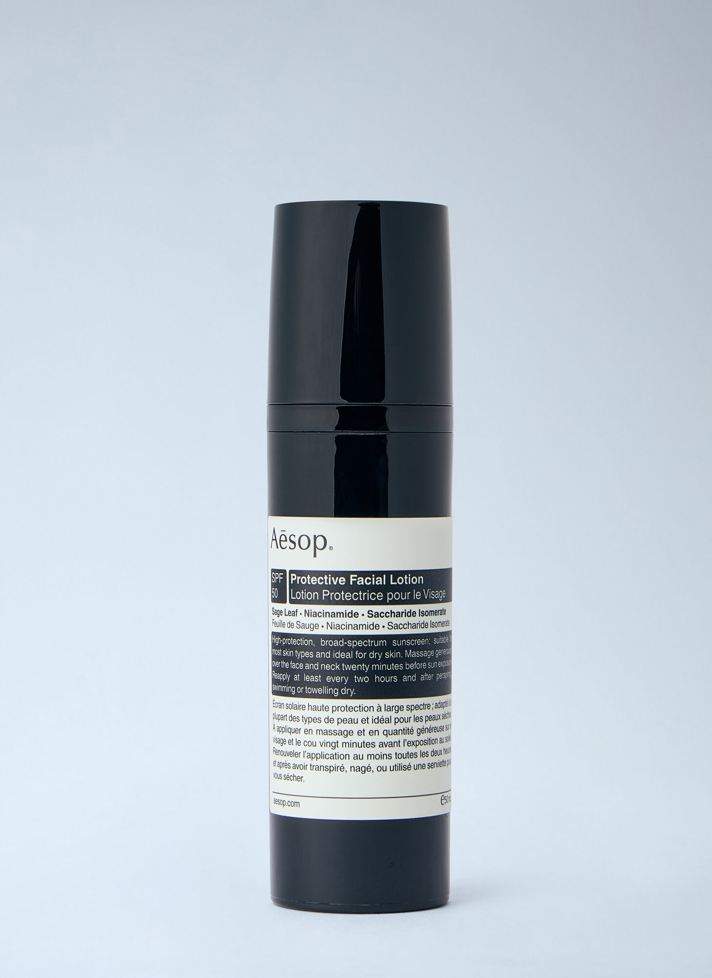 Aesop Unisex Black Protective Facial Lotion Spf50 50Ml - Face & Body One Size