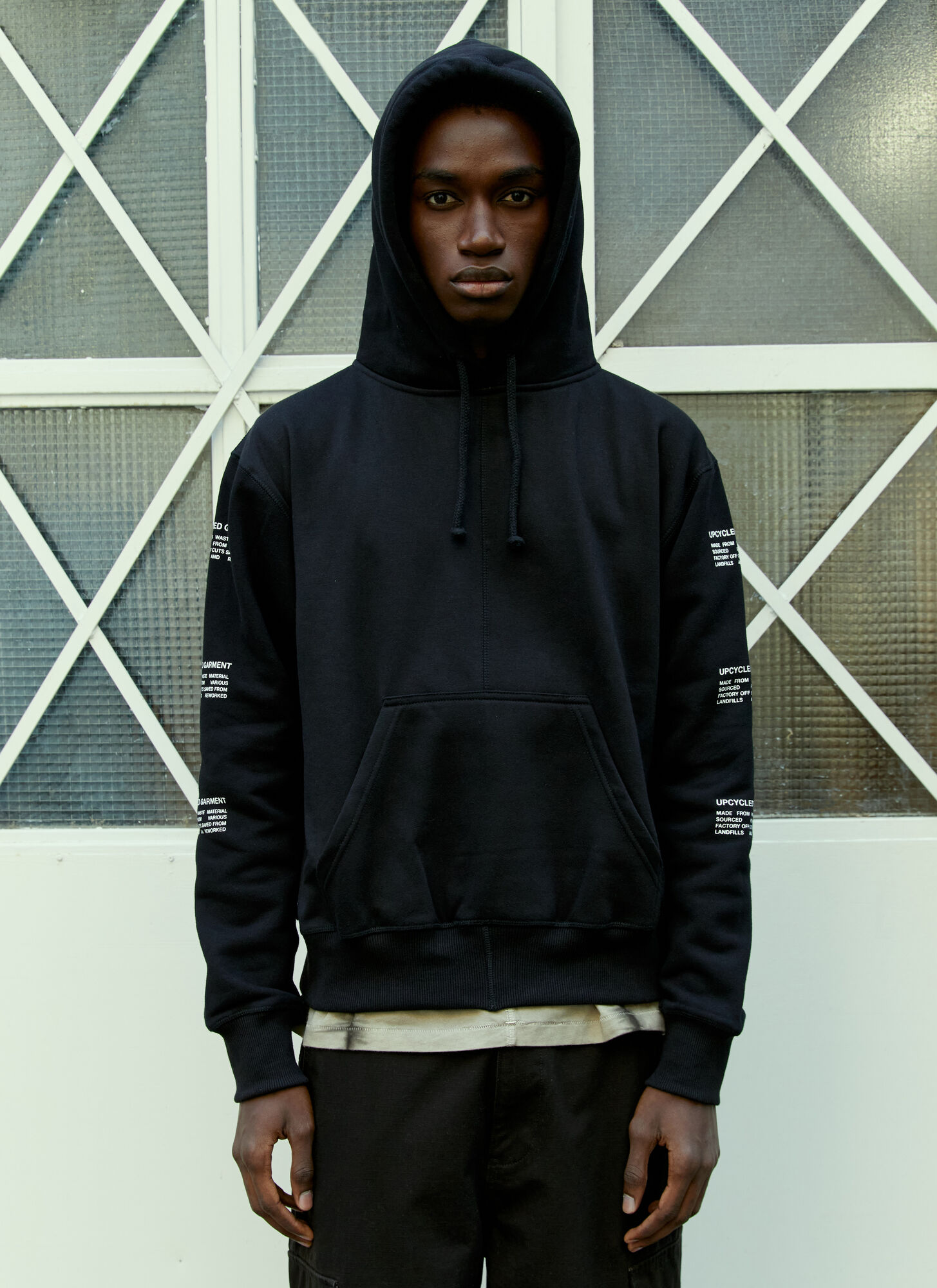  Space Available Space Available Upcycled Plant-based Hooded Sweatshirt -  Sweatshirts Black S 