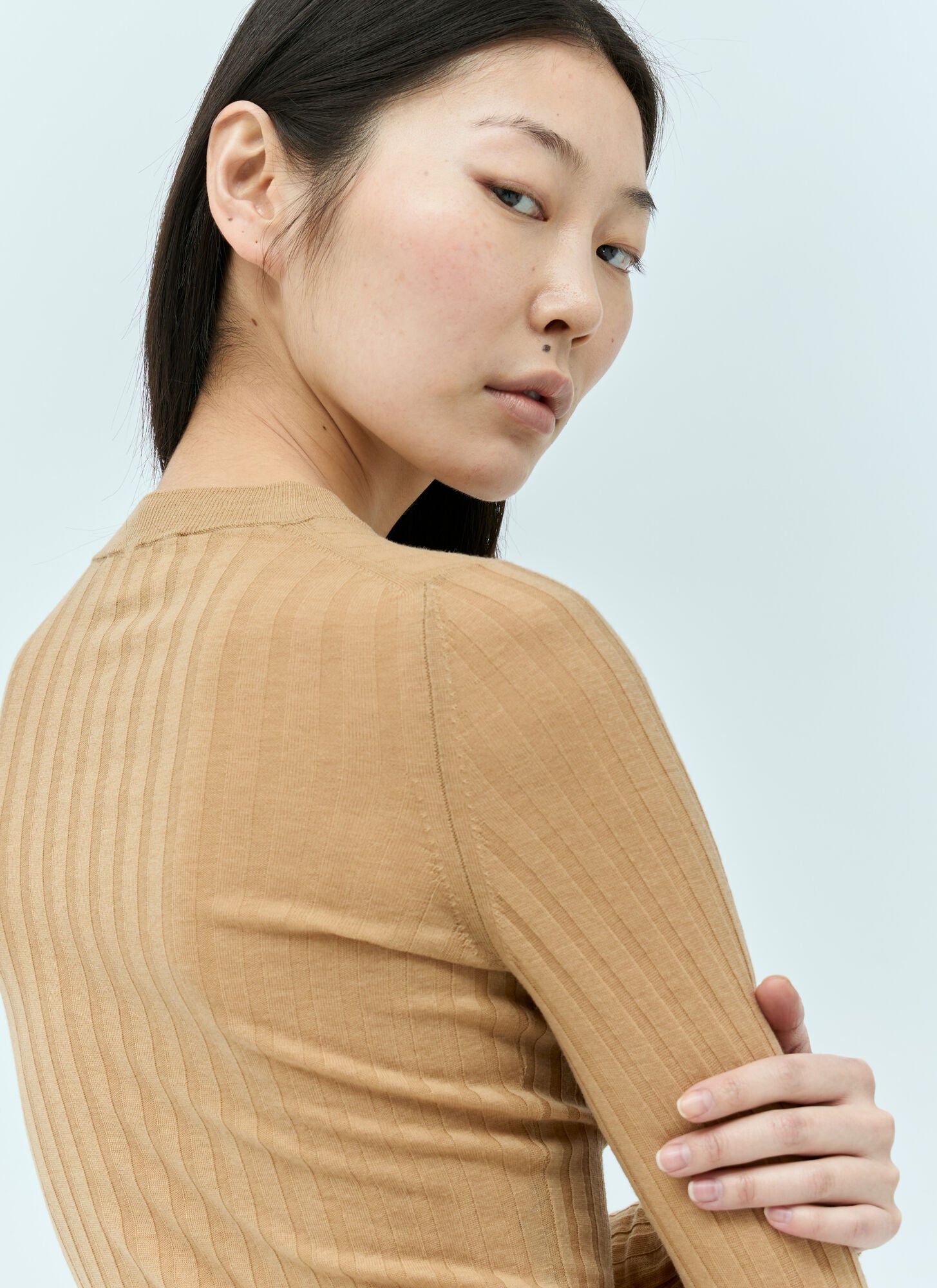  Sportmax Sportmax Ribbed Wool Sweater - Frau Strick Beige M 