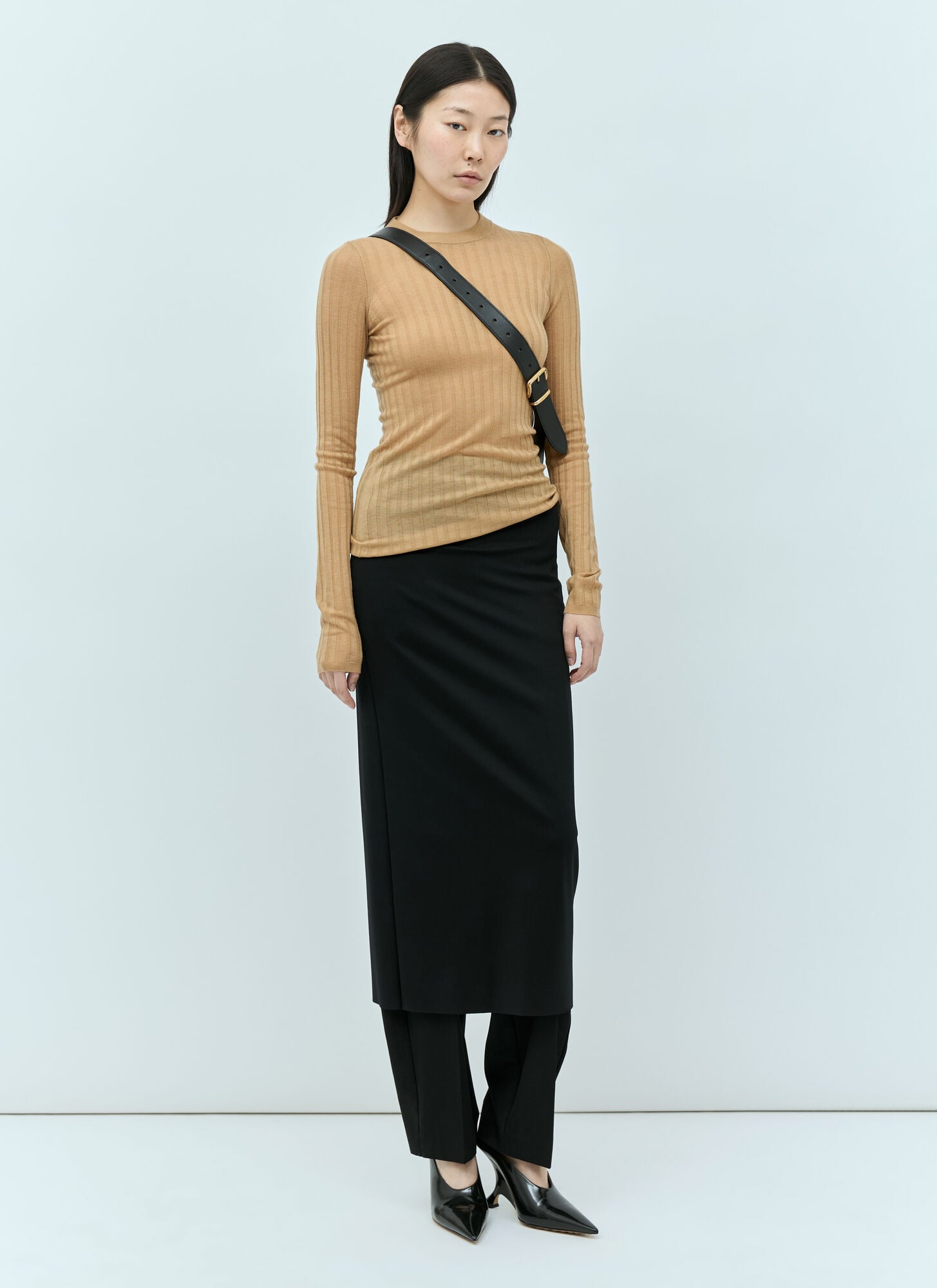  Sportmax Sportmax Ribbed Wool Sweater - Frau Strick Beige M 