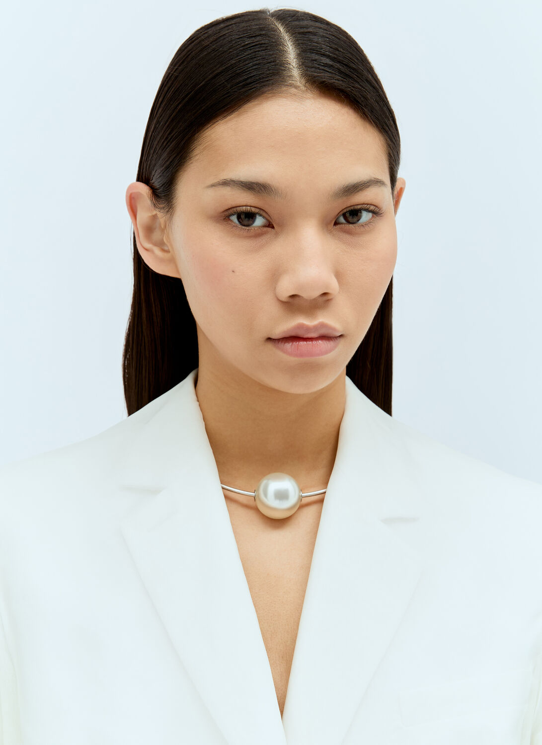 Sportmax Glass Bead Necklace In White