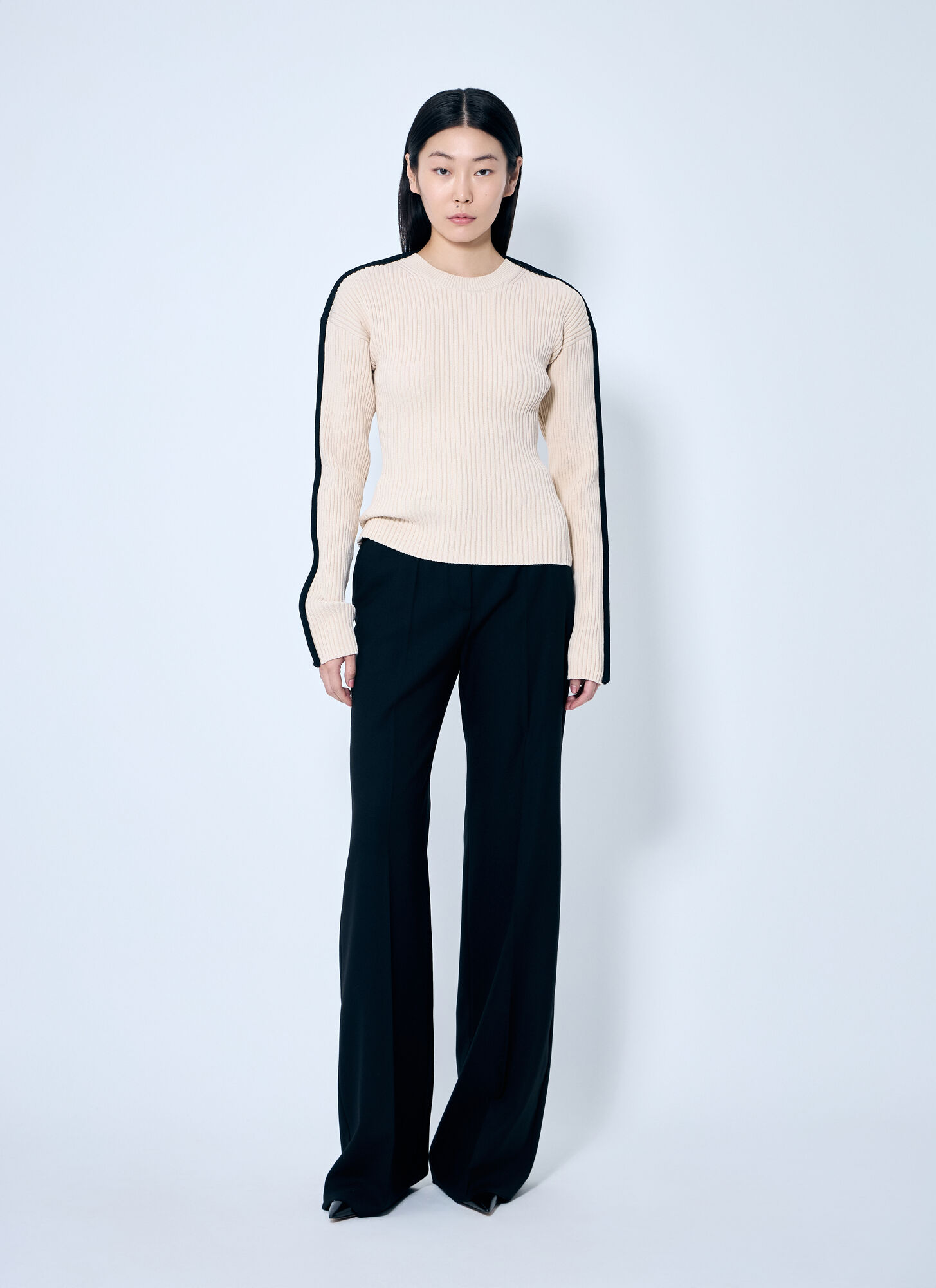  Sportmax Sportmax Stretch Fitted Sweater - Frau Strick Cream Xs 