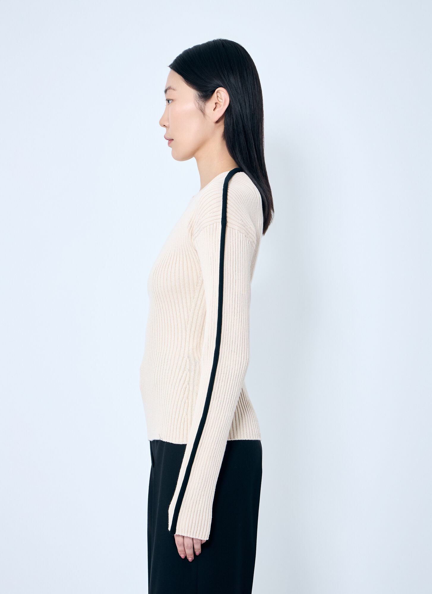  Sportmax Sportmax Stretch Fitted Sweater - Frau Strick Cream Xs 