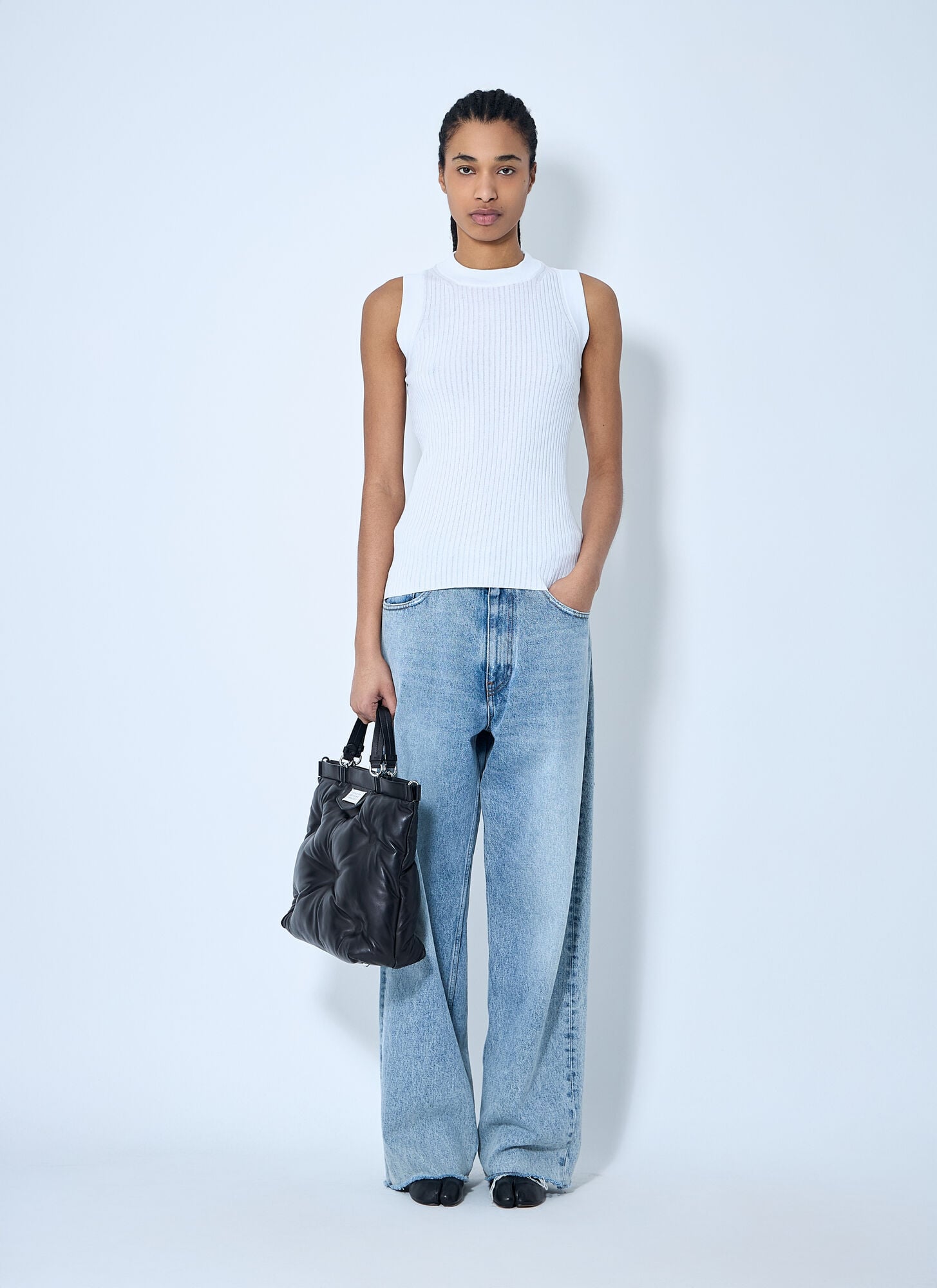  Sportmax Sportmax Rib Tank Top - Frau Tops White Xs 