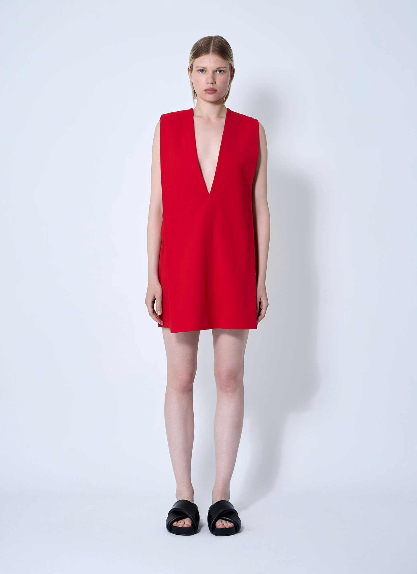 Sportmax Plunge Mini Dress With Belt – Woman Dresses Red It – 42